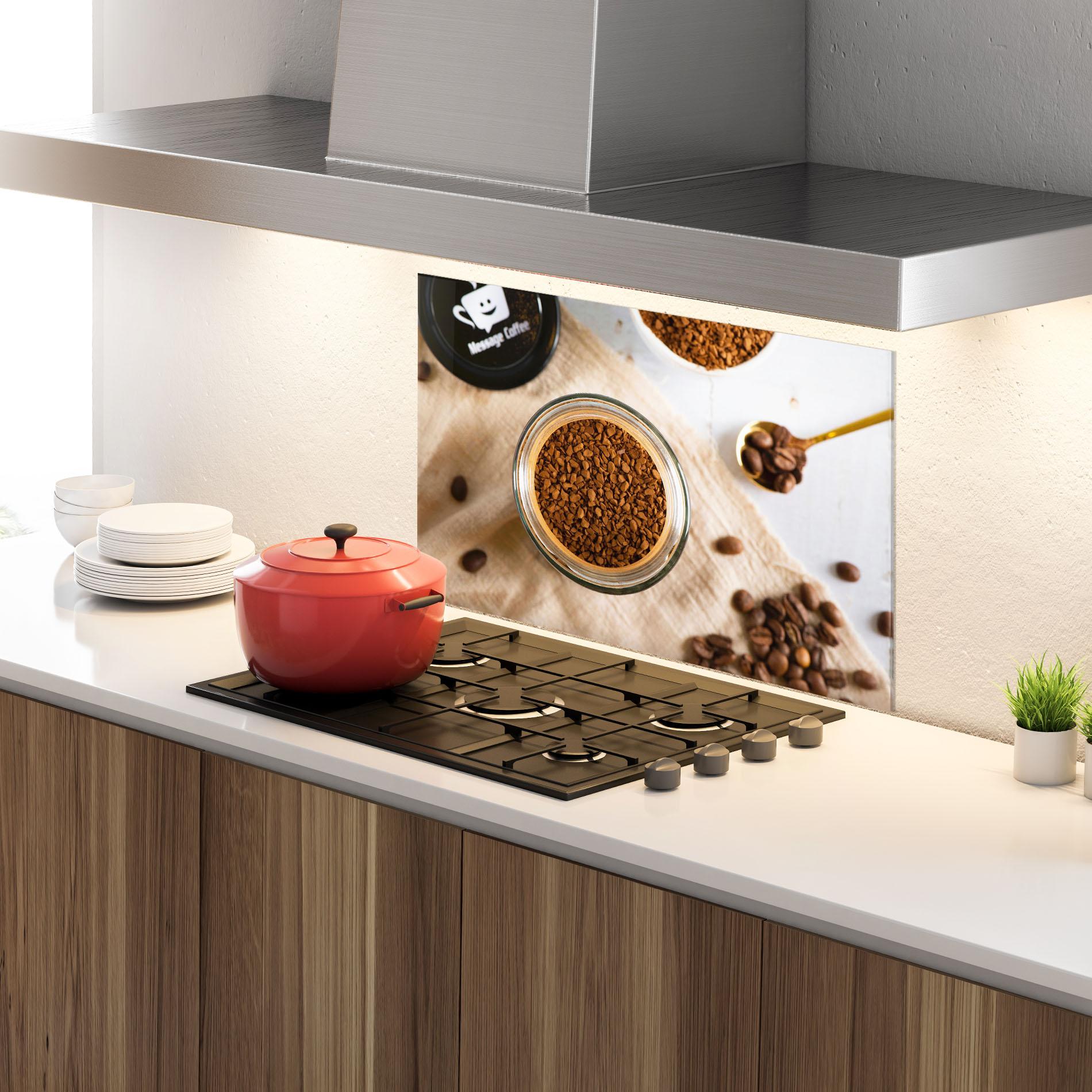 Konyhai üveg hátfal Ground Coffee mockup 4