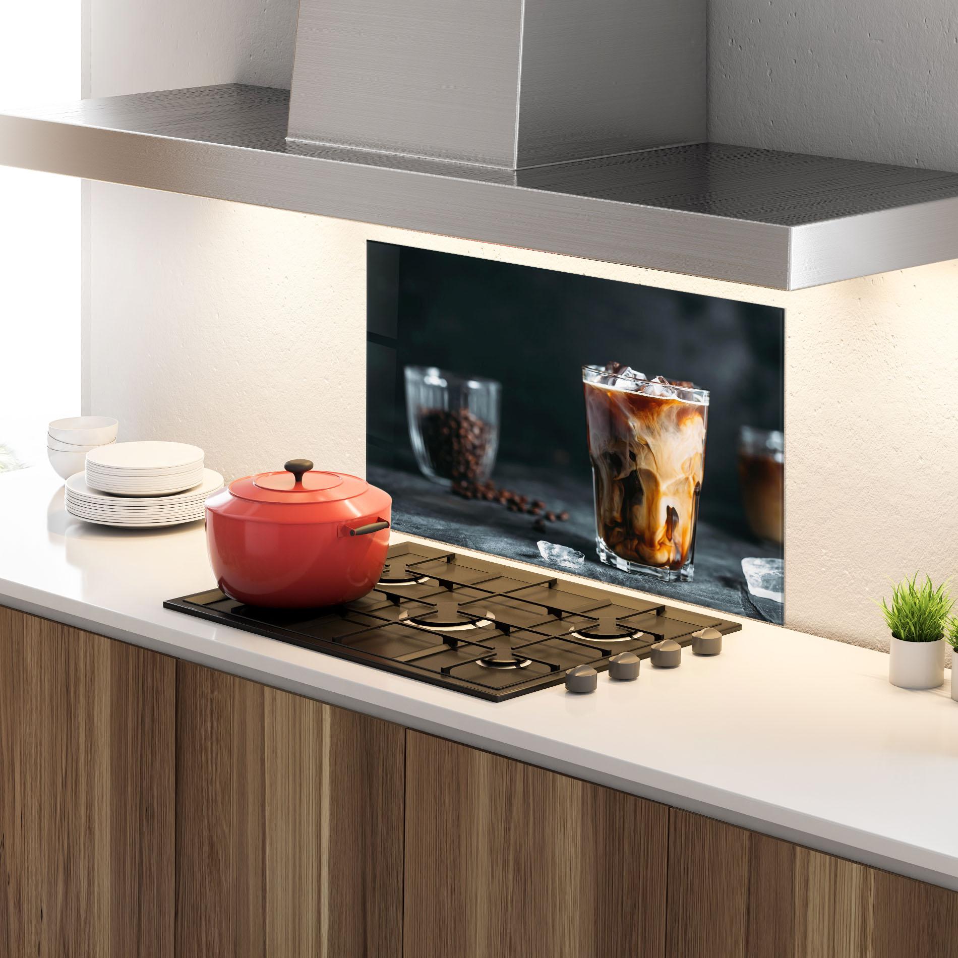 Konyhai üveg hátfal Iced Coffee mockup 4