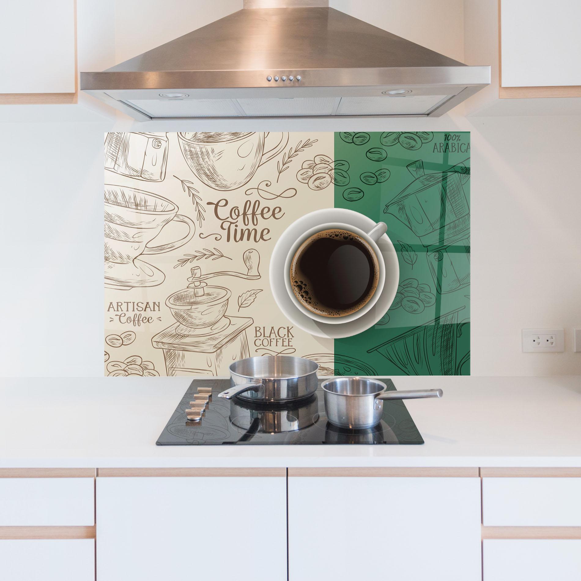 Konyhai üveg hátfal Artisan Coffee mockup 5