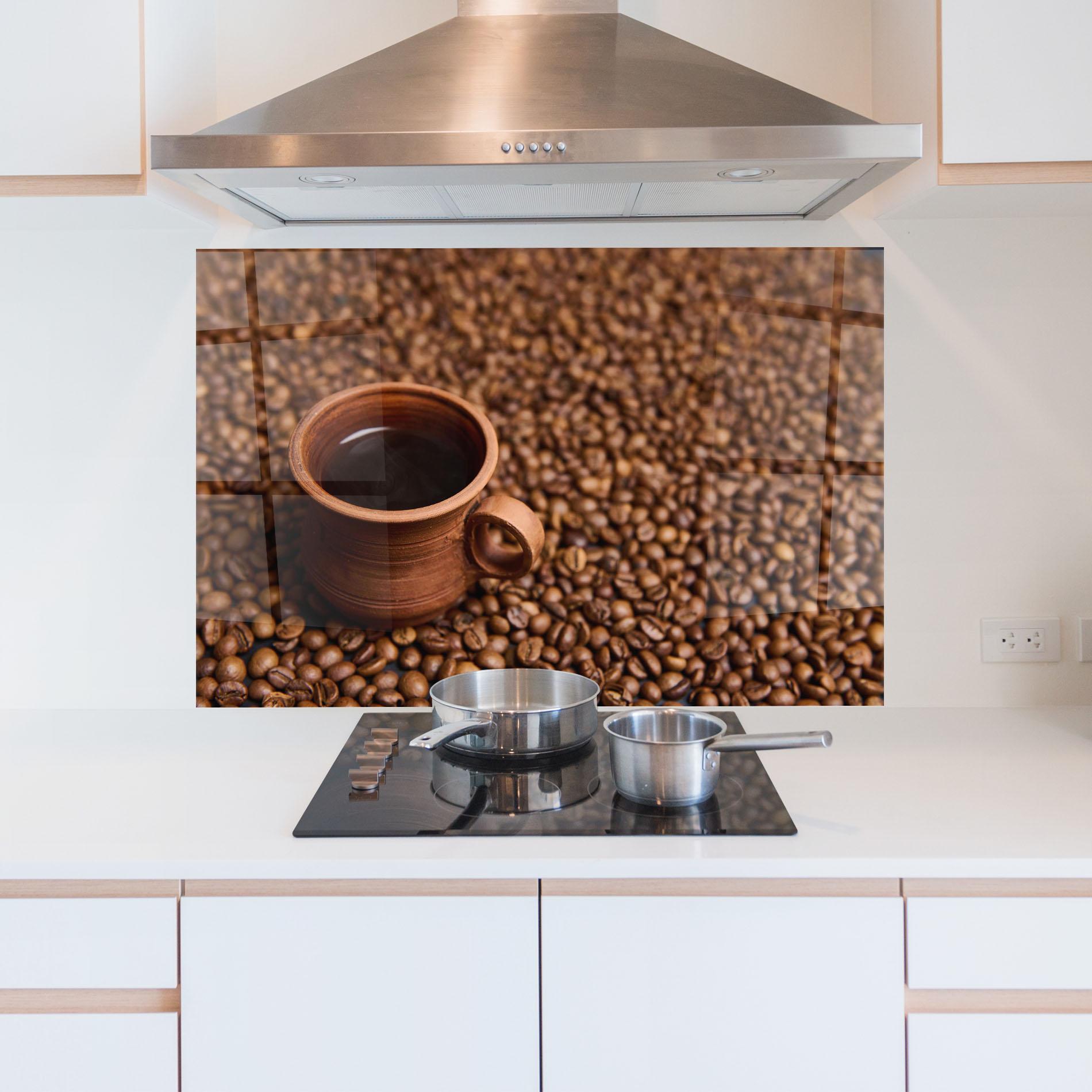 Konyhai üveg hátfal Clay Coffee Cup mockup 5