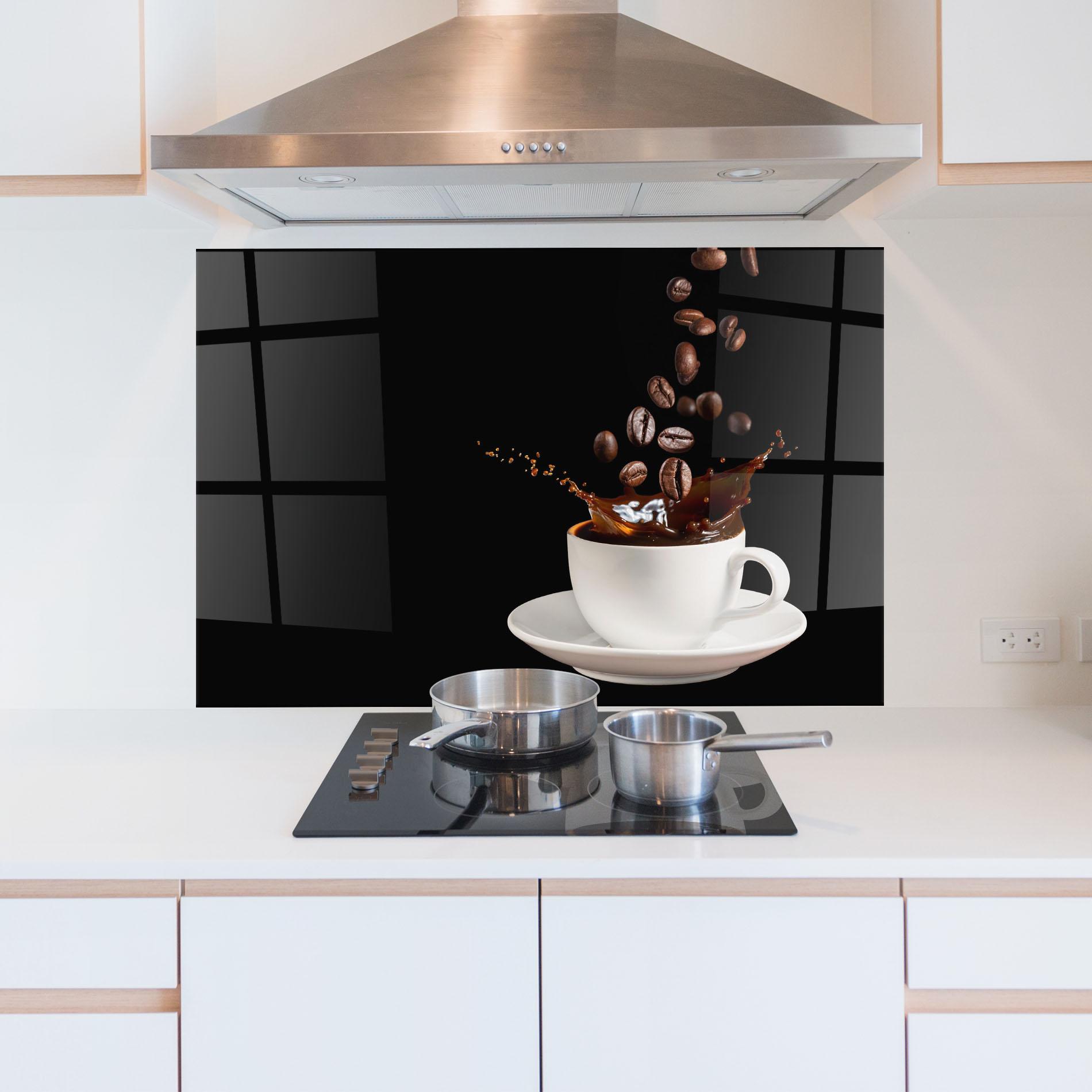 Konyhai üveg hátfal Coffee Splashes mockup 5