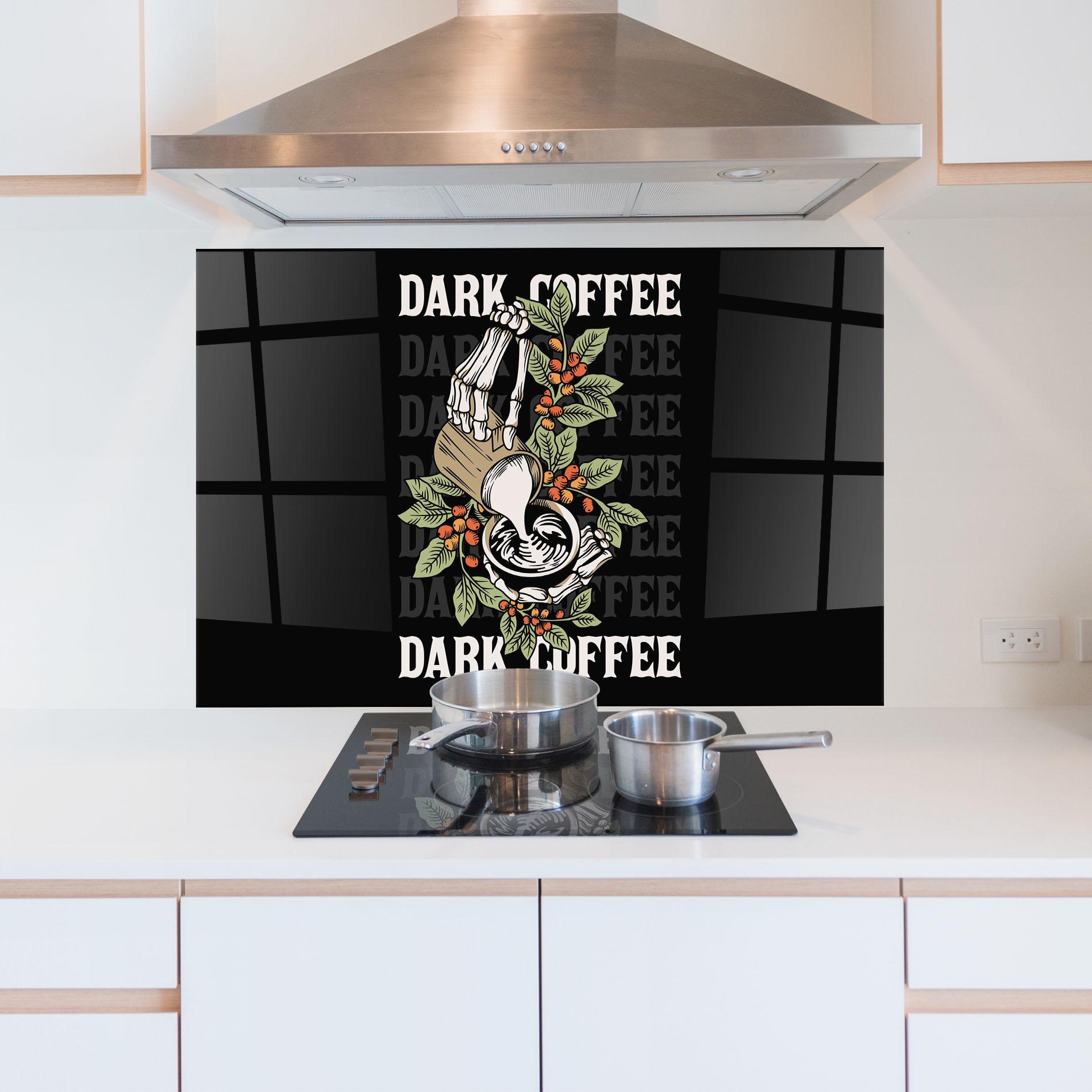 Konyhai üveg hátfal Dark Coffee mockup 5