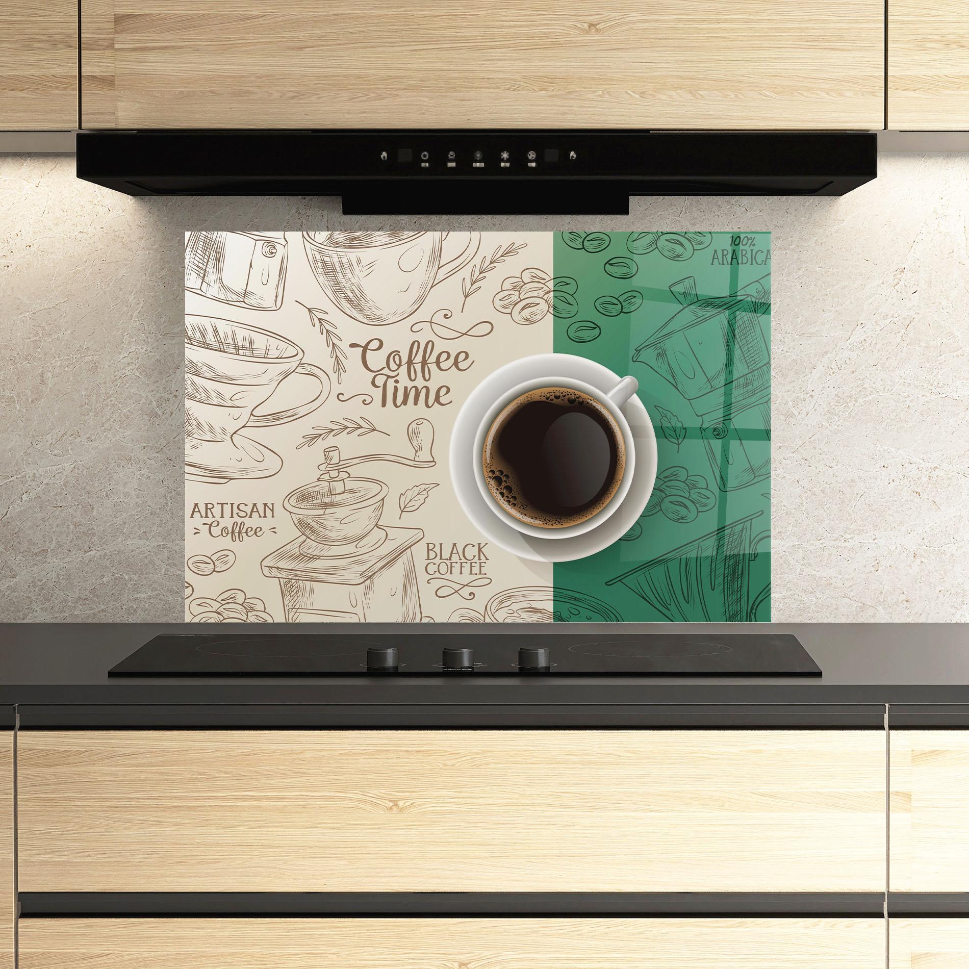 Konyhai üveg hátfal Artisan Coffee mockup 3