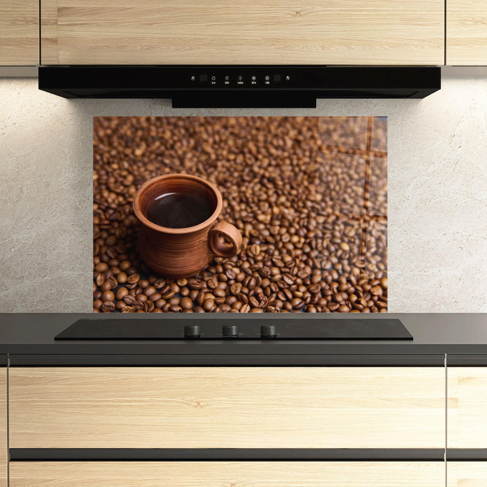 Konyhai üveg hátfal Clay Coffee Cup mockup 3