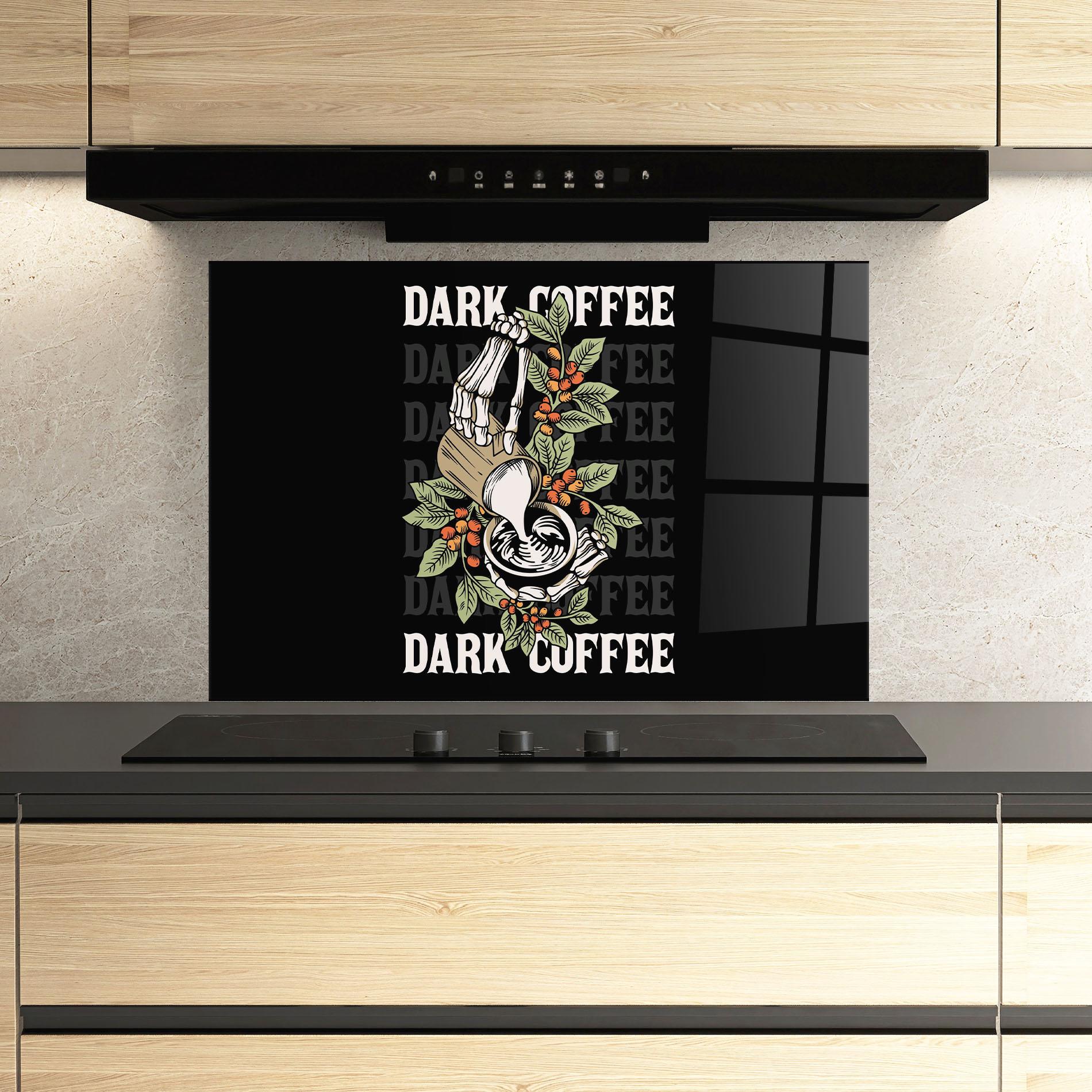 Konyhai üveg hátfal Dark Coffee mockup 3