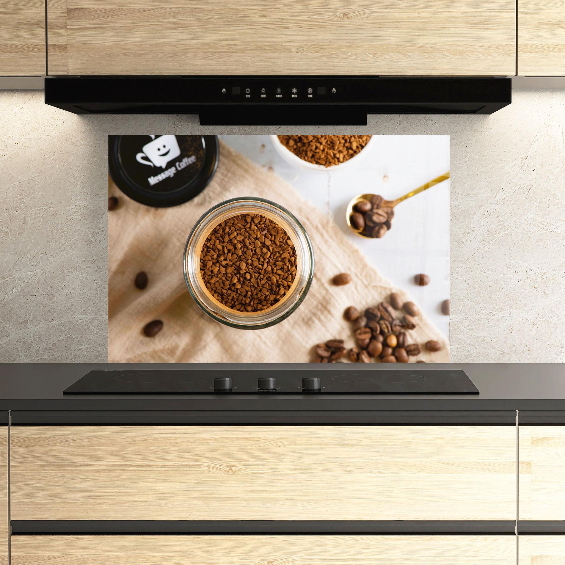 Konyhai üveg hátfal Ground Coffee mockup 3