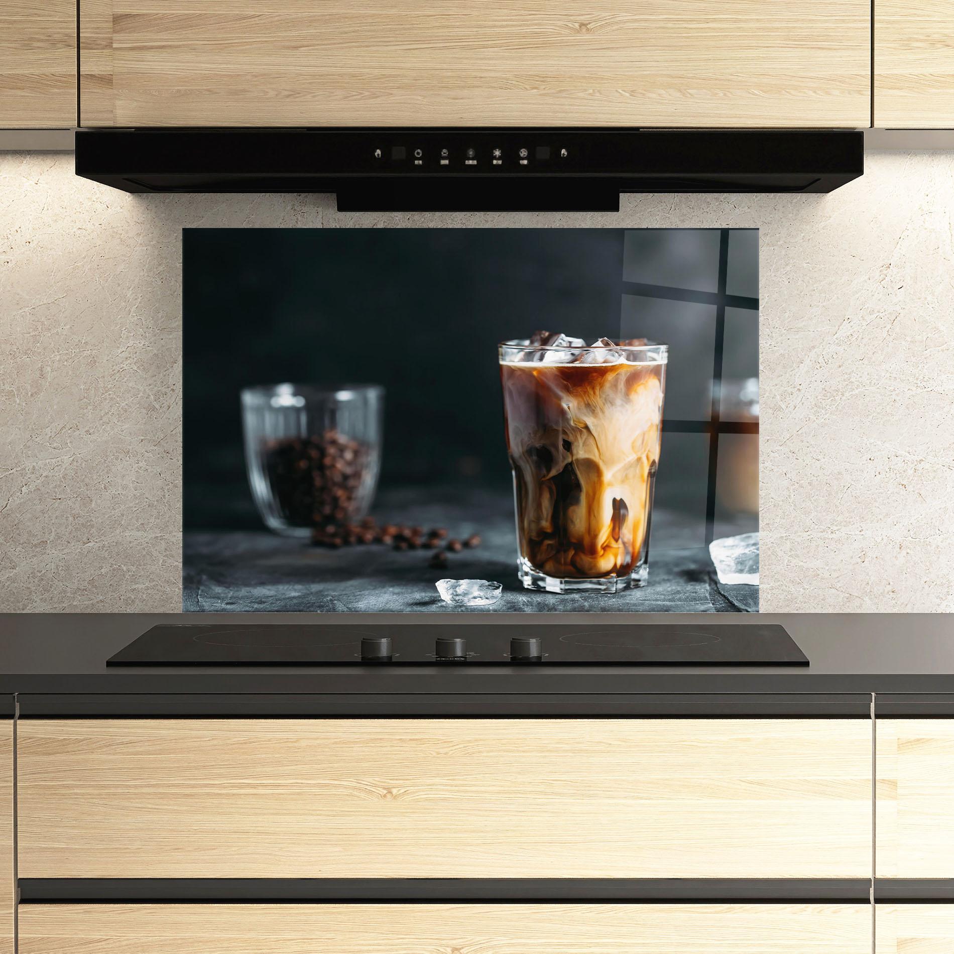 Konyhai üveg hátfal Iced Coffee mockup 3