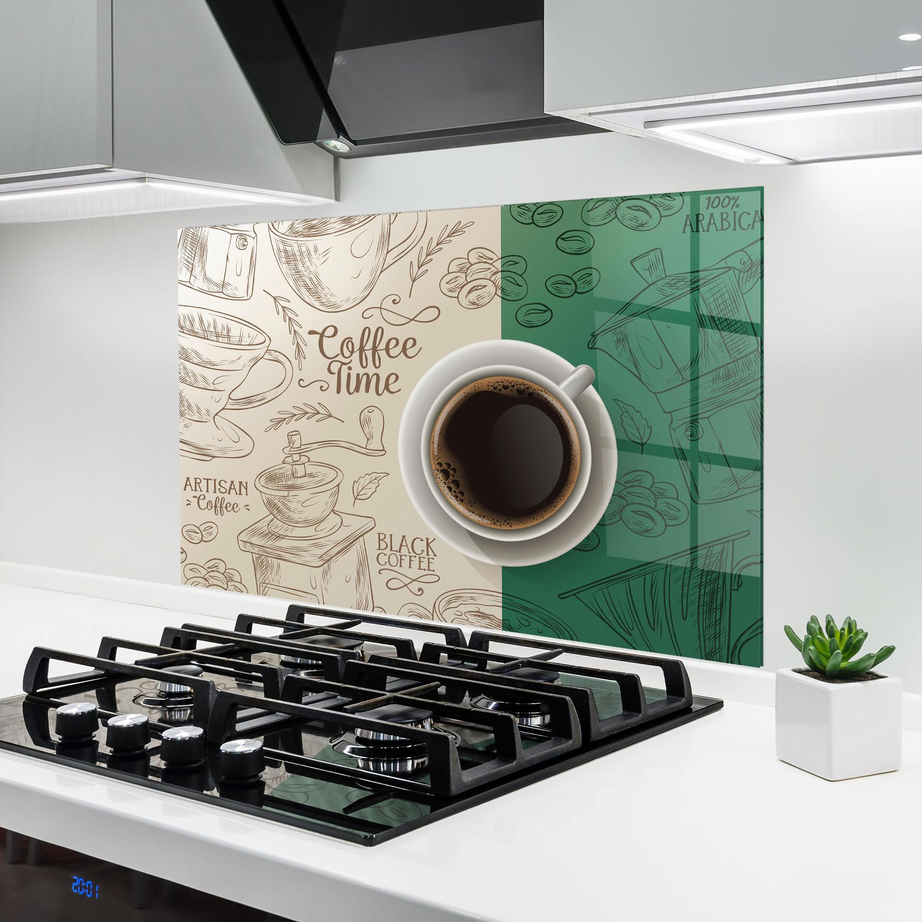 Konyhai üveg hátfal Artisan Coffee mockup 6