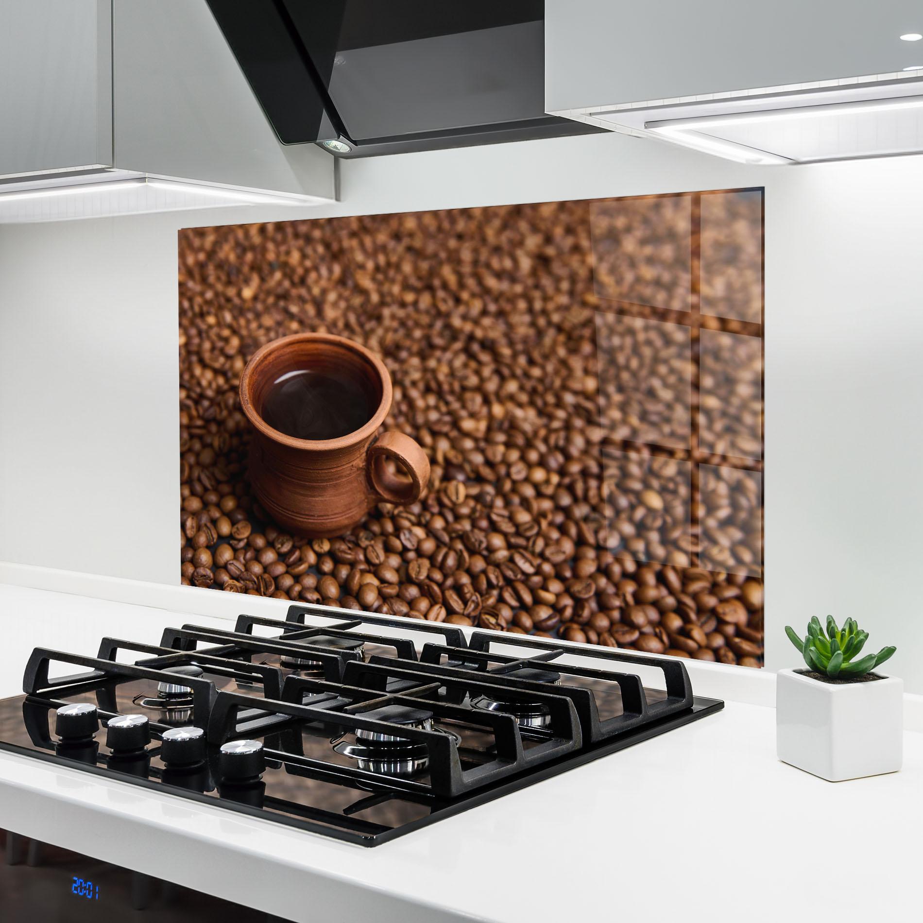 Konyhai üveg hátfal Clay Coffee Cup mockup 6