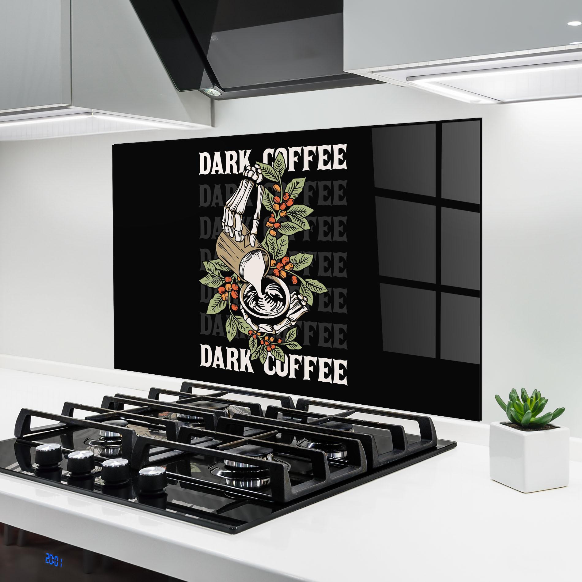 Konyhai üveg hátfal Dark Coffee mockup 6