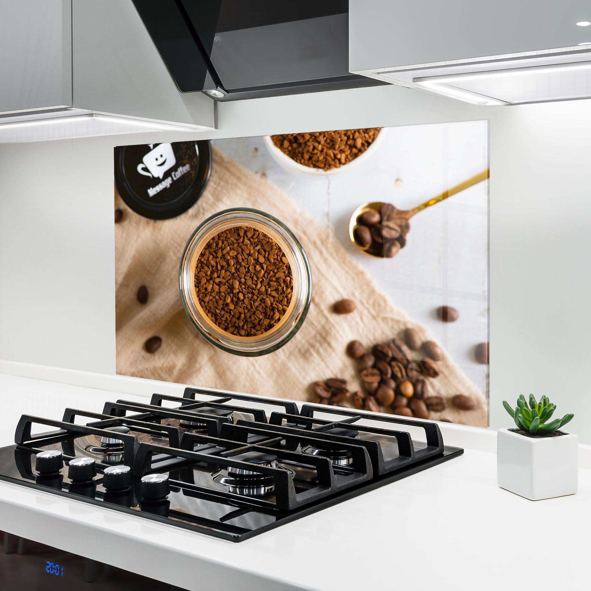 Konyhai üveg hátfal Ground Coffee mockup 6