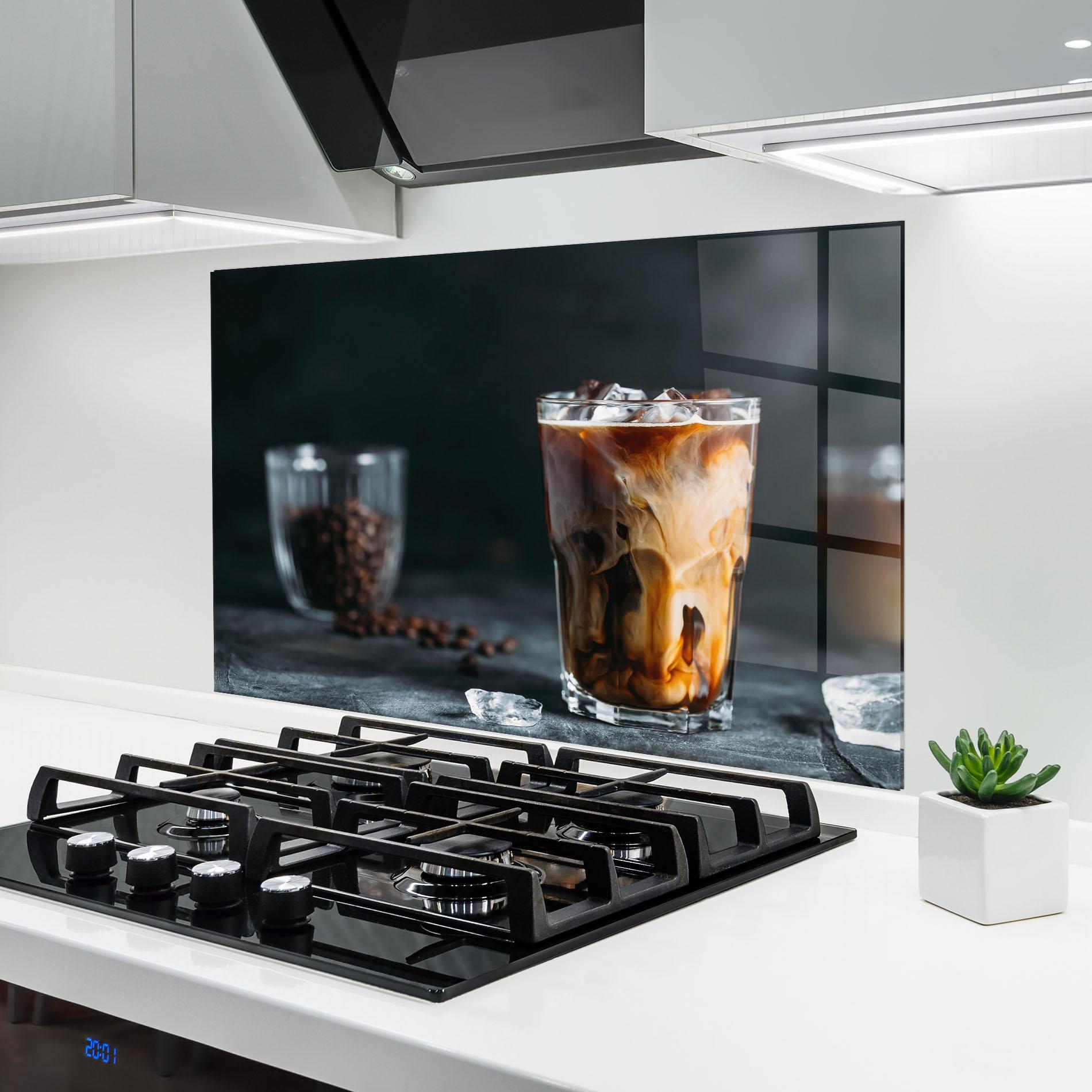Konyhai üveg hátfal Iced Coffee mockup 6