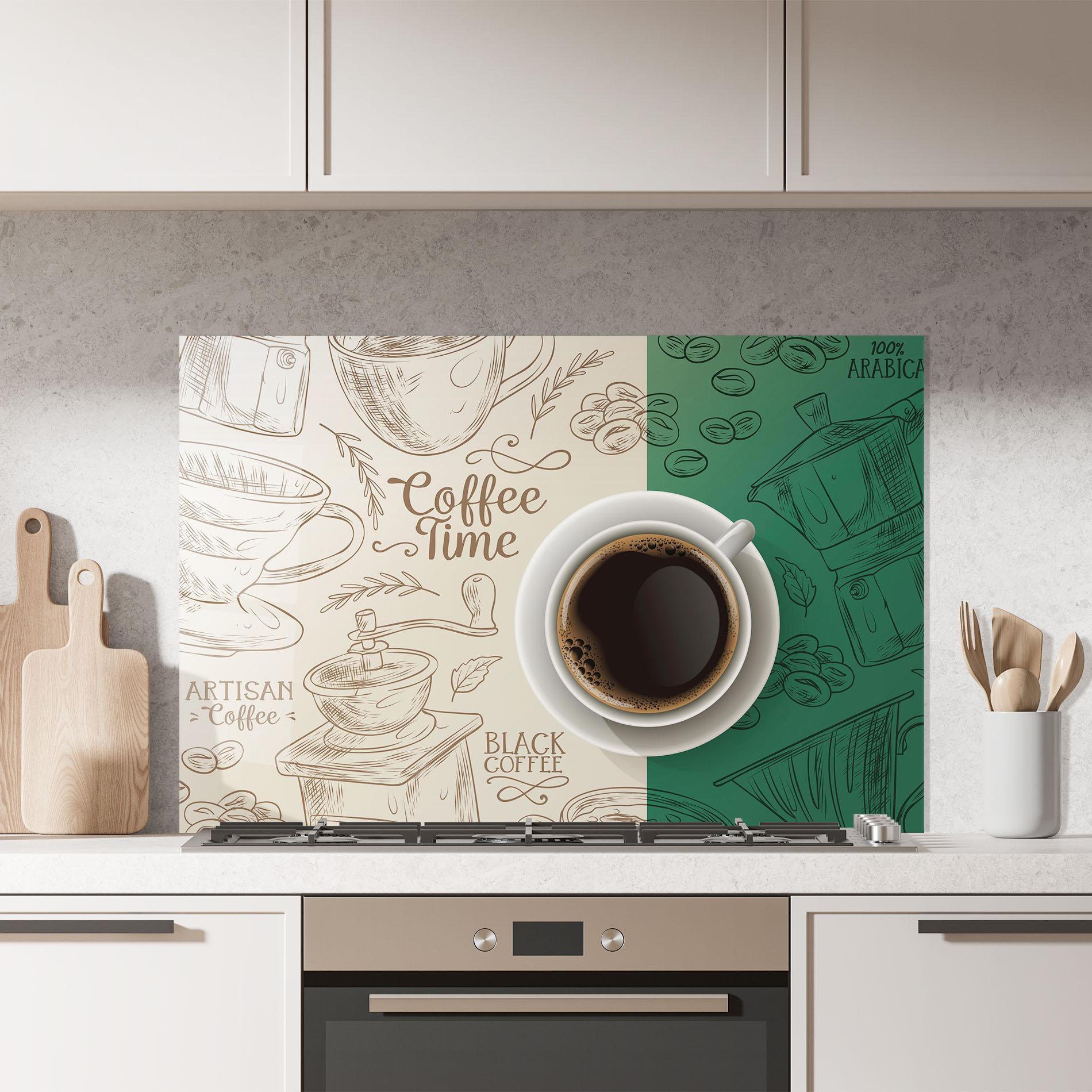 Konyhai üveg hátfal Artisan Coffee mockup 7