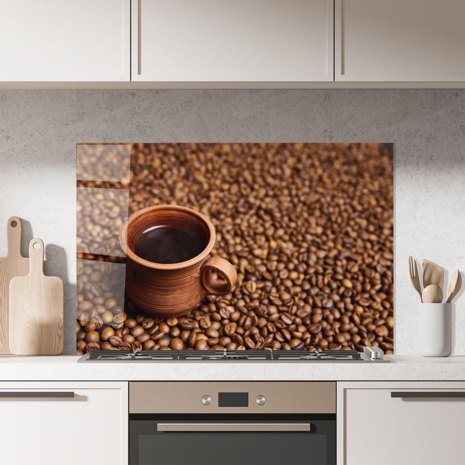 Konyhai üveg hátfal Clay Coffee Cup mockup 7
