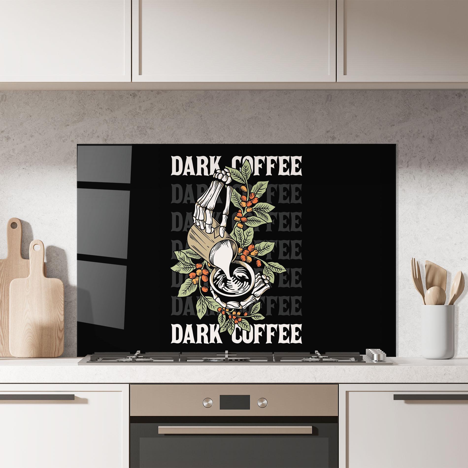 Konyhai üveg hátfal Dark Coffee mockup 7