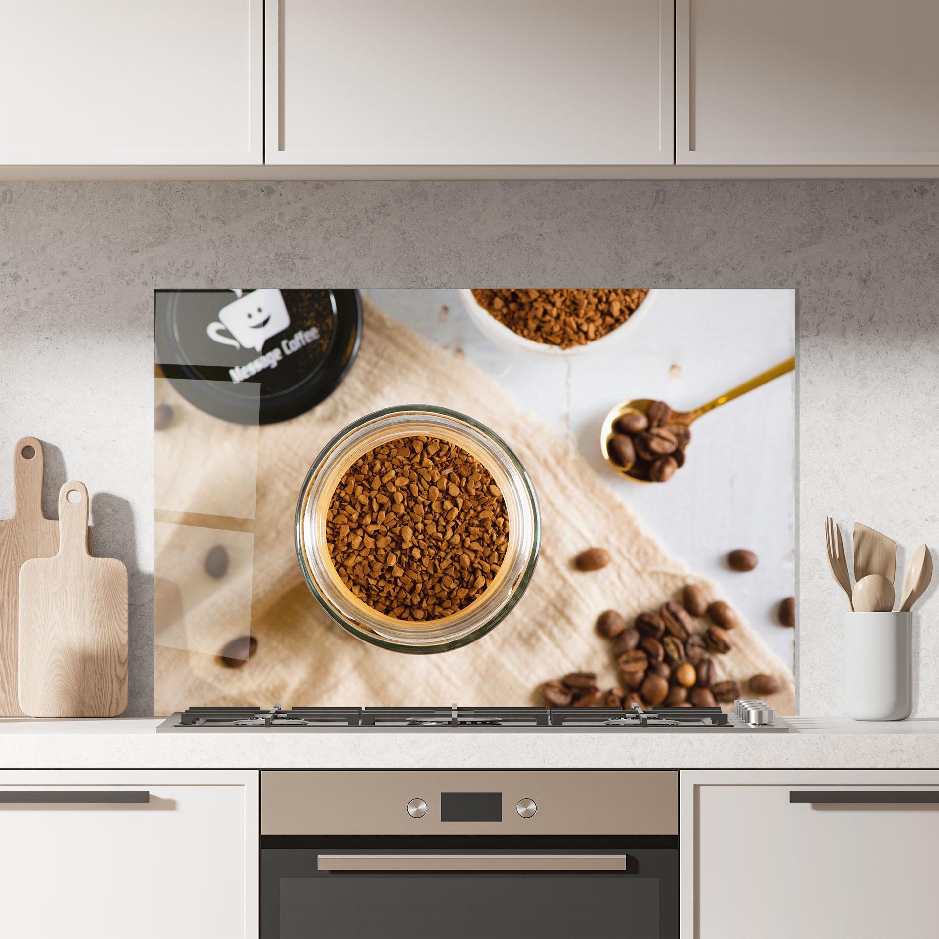 Konyhai üveg hátfal Ground Coffee mockup 7