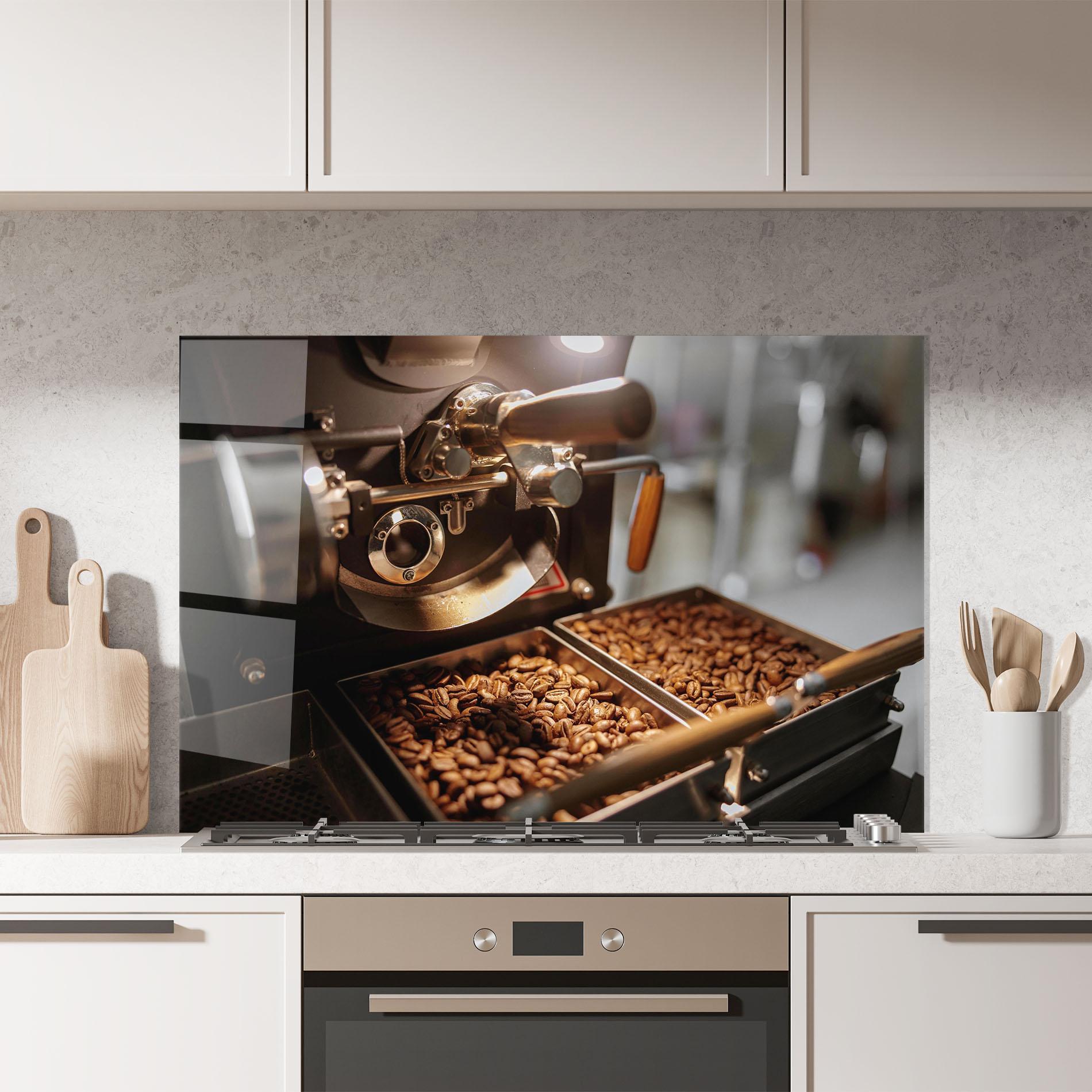 Konyhai üveg hátfal Industrial Coffee Machine mockup 7