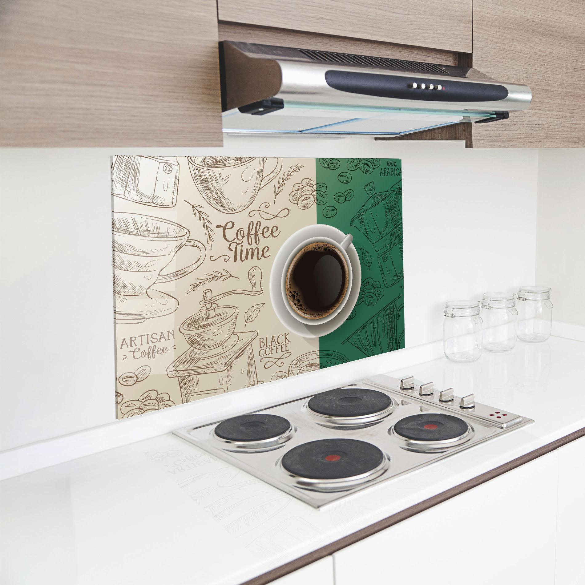Konyhai üveg hátfal Artisan Coffee mockup 8