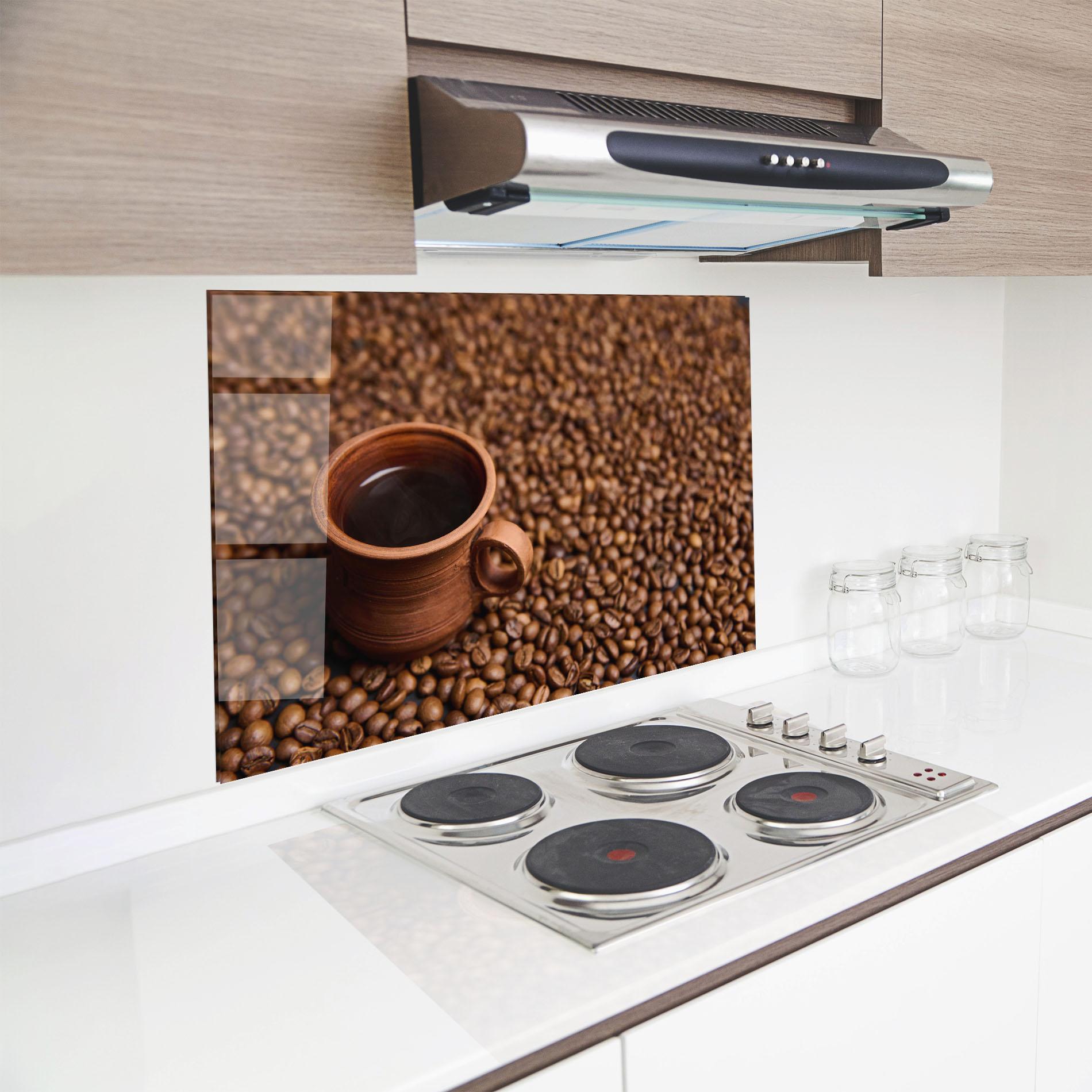 Konyhai üveg hátfal Clay Coffee Cup mockup 8