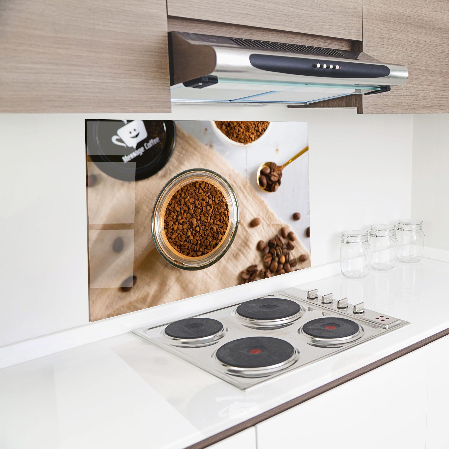 Konyhai üveg hátfal Ground Coffee mockup 8