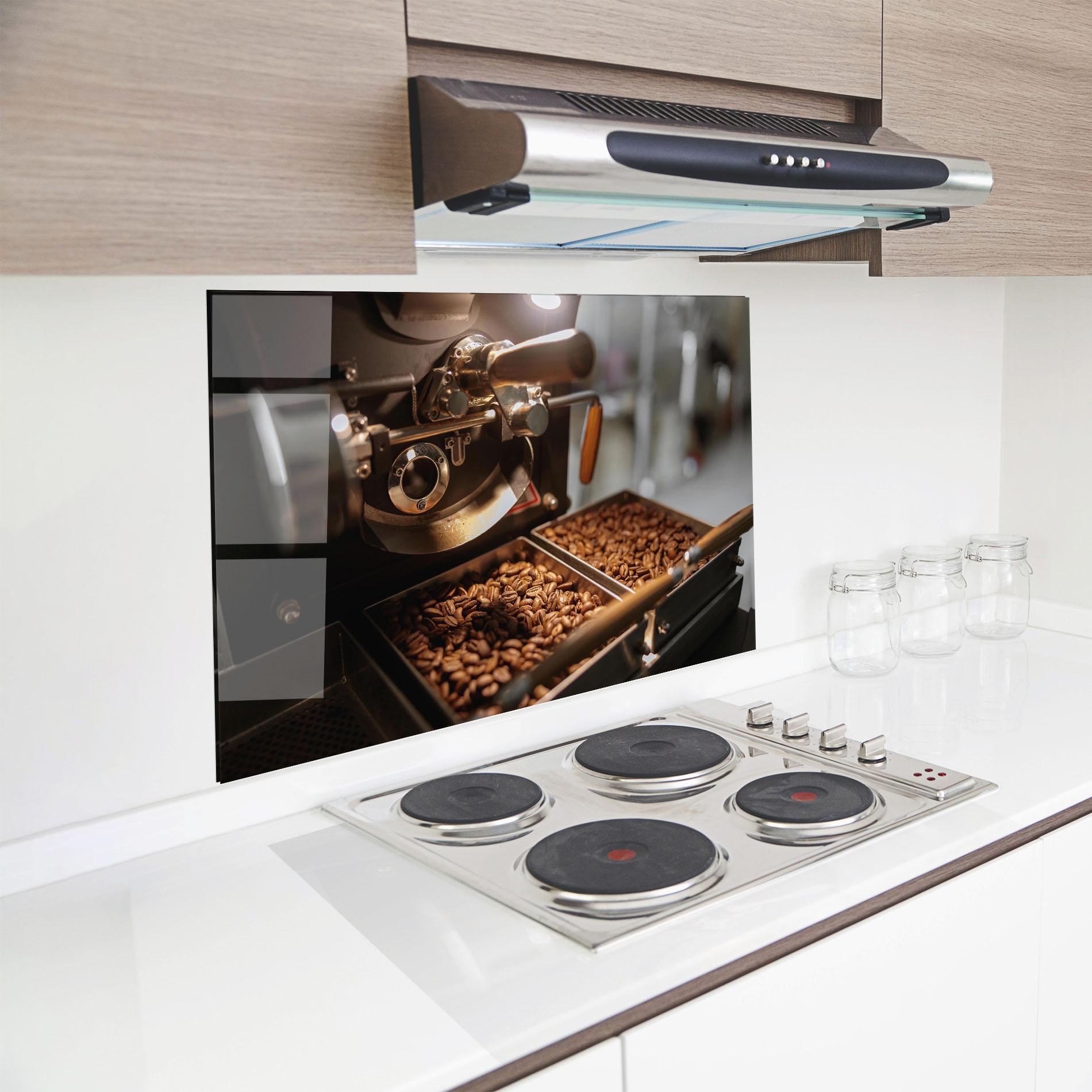 Konyhai üveg hátfal Industrial Coffee Machine mockup 8