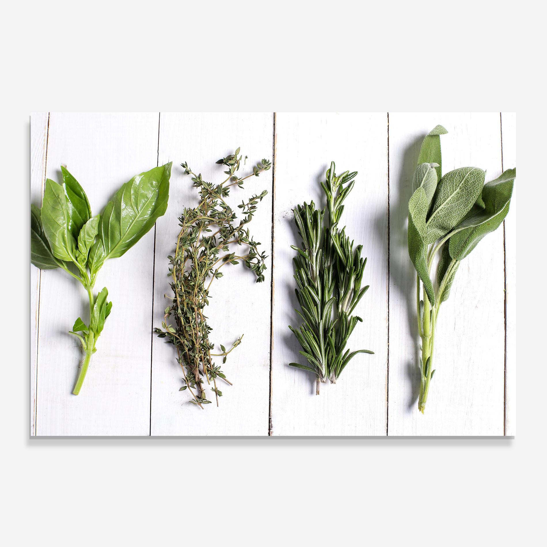 Konyhai üveg hátfal Different Herbs mockup 0