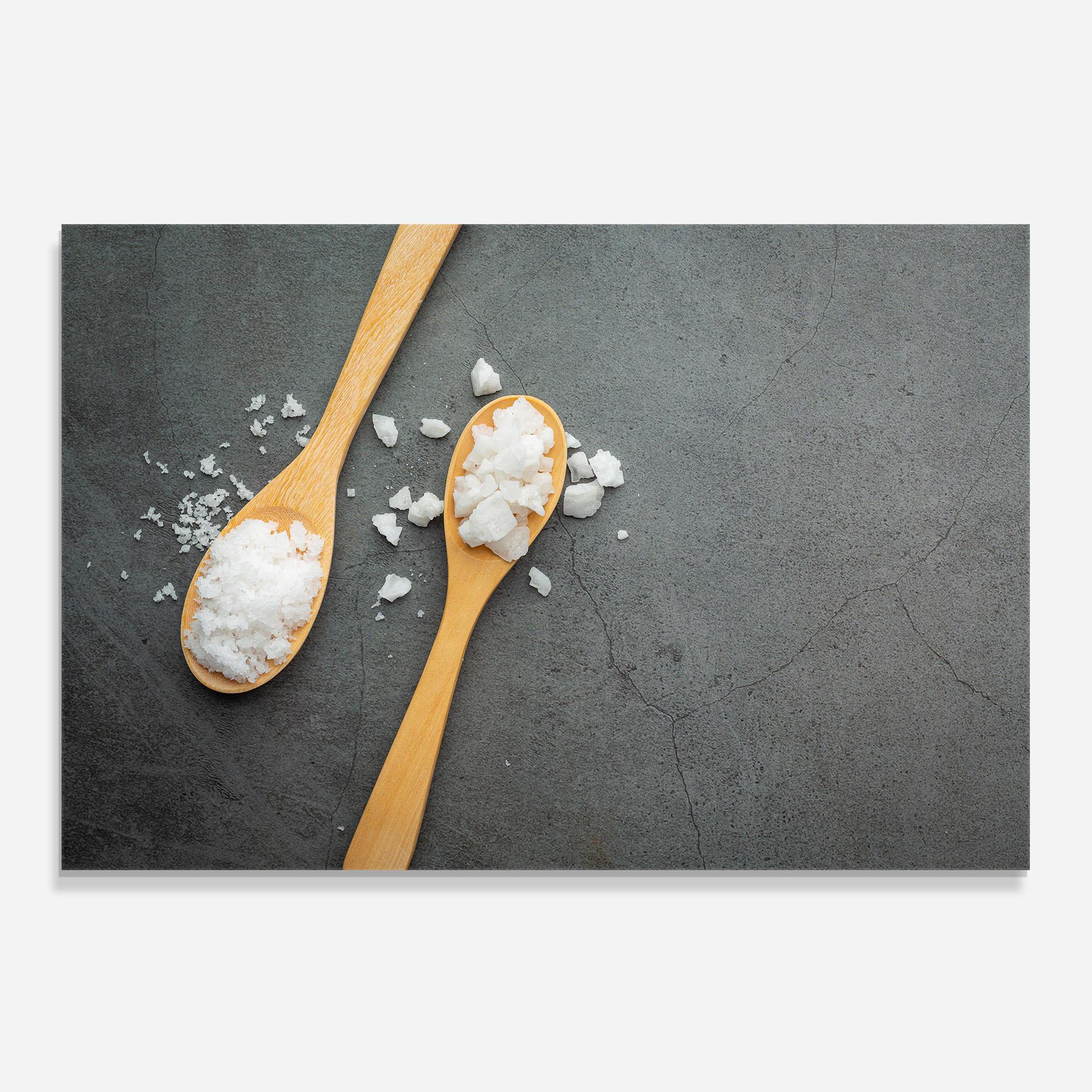 Konyhai üveg hátfal Salt Wooden Spoon mockup 0