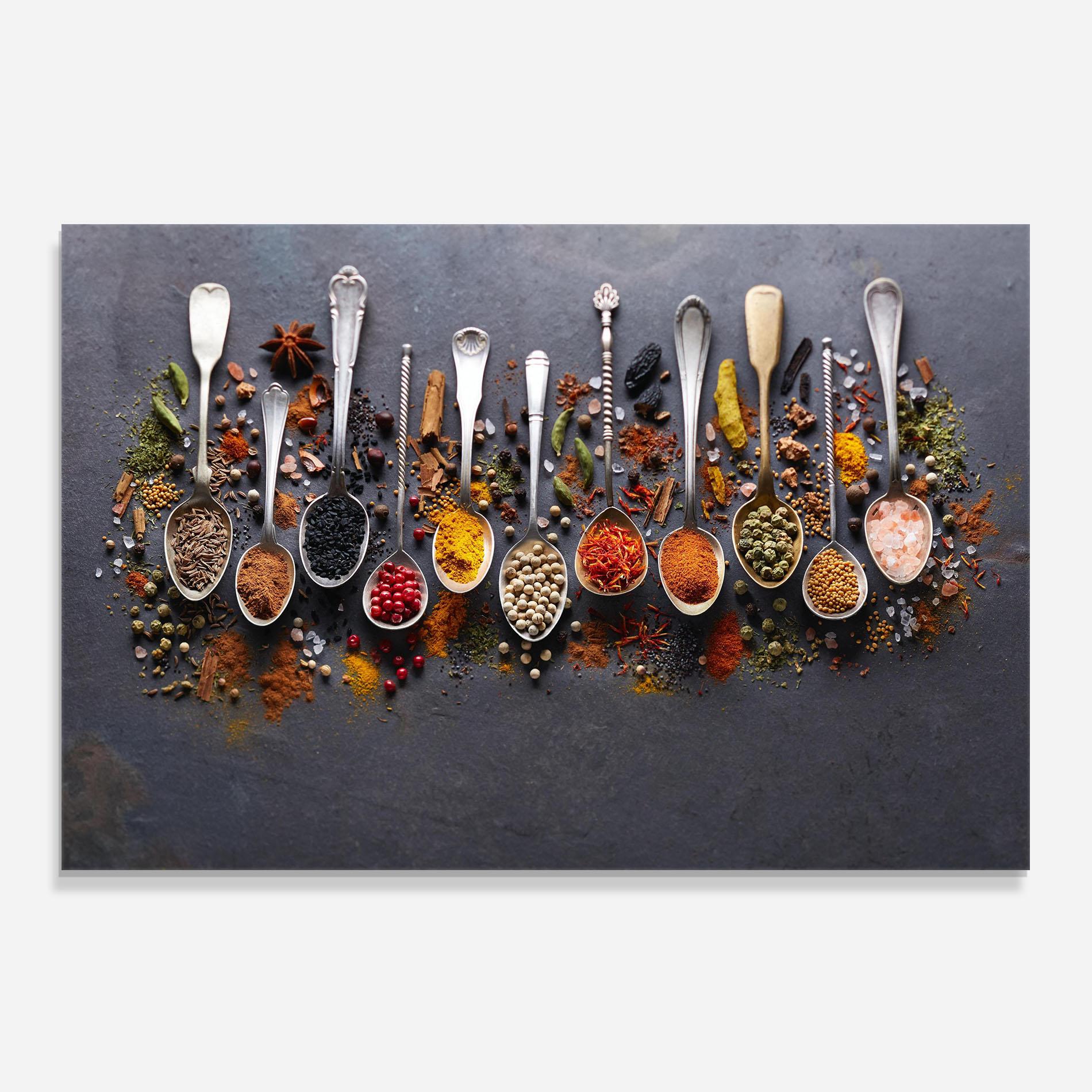 Konyhai üveg hátfal Spices Black Board mockup 0