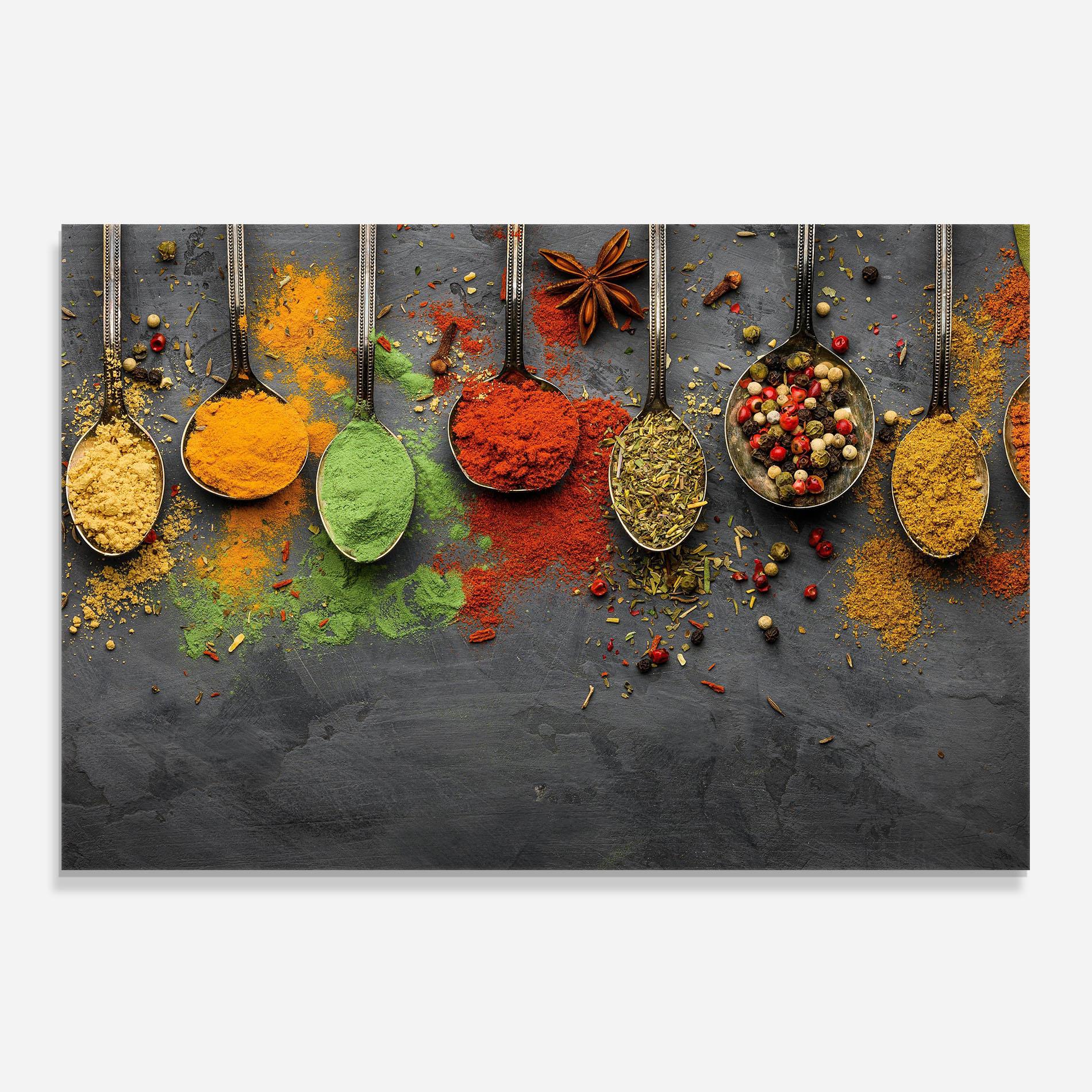 Konyhai üveg hátfal Various Seasonings mockup 0