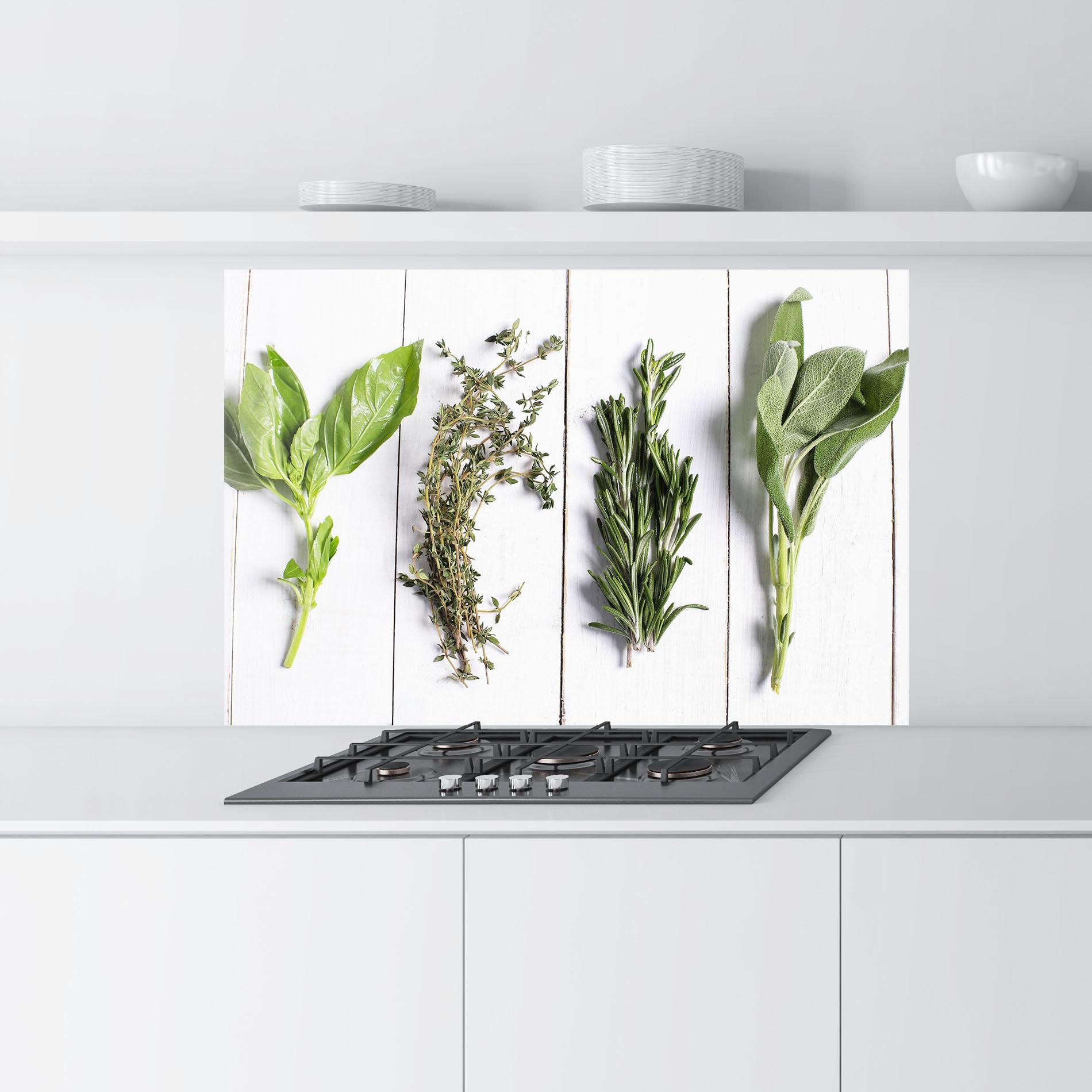 Konyhai üveg hátfal Different Herbs mockup 9