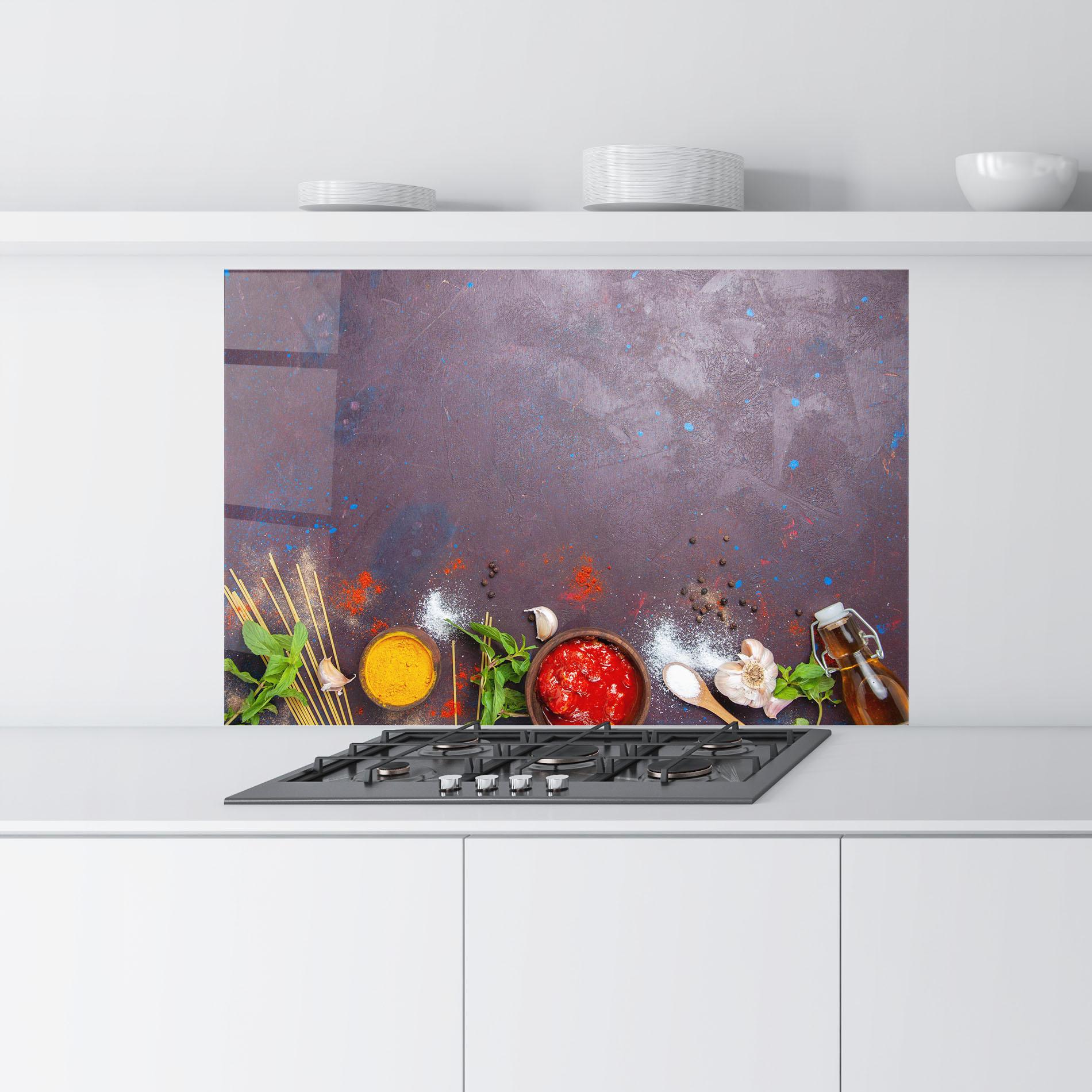 Konyhai üveg hátfal Tomato Sauce mockup 9