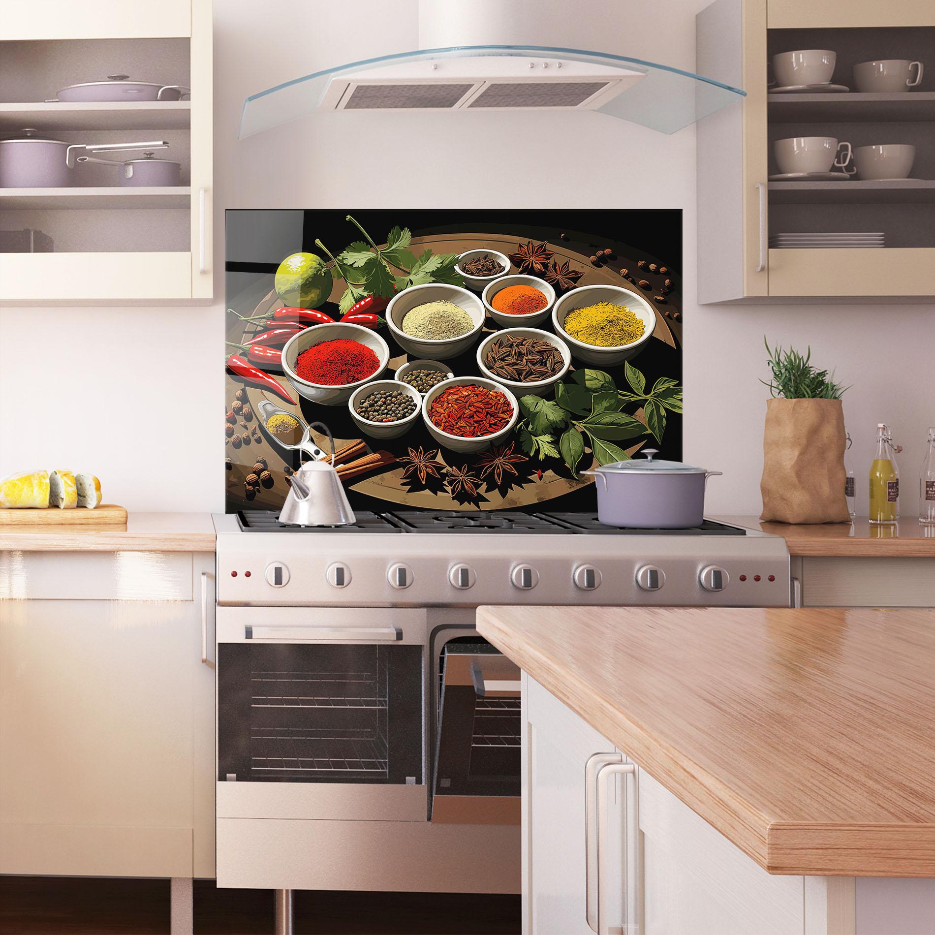 Konyhai üveg hátfal Colorful Seasonings mockup 1