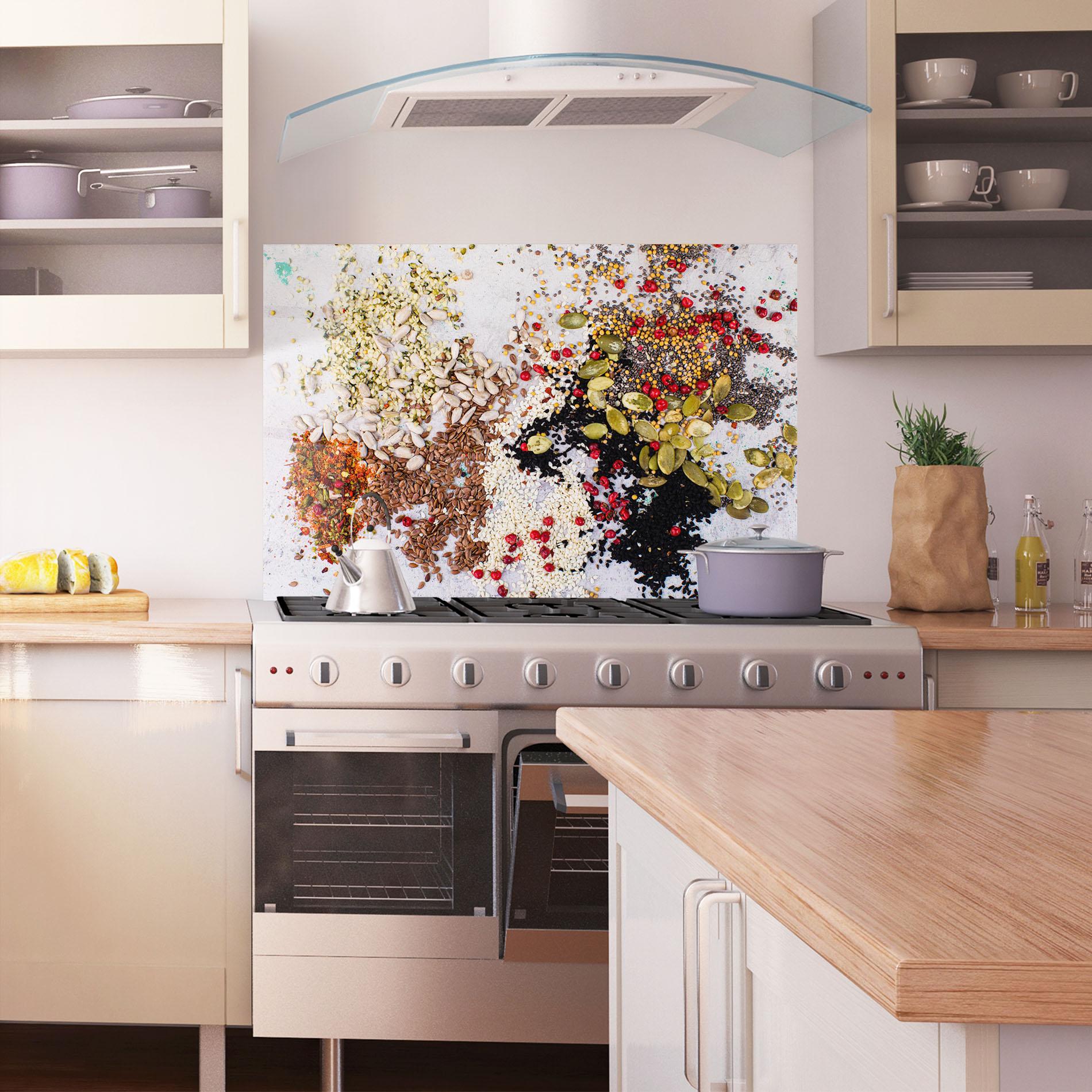 Konyhai üveg hátfal Different Seeds mockup 1