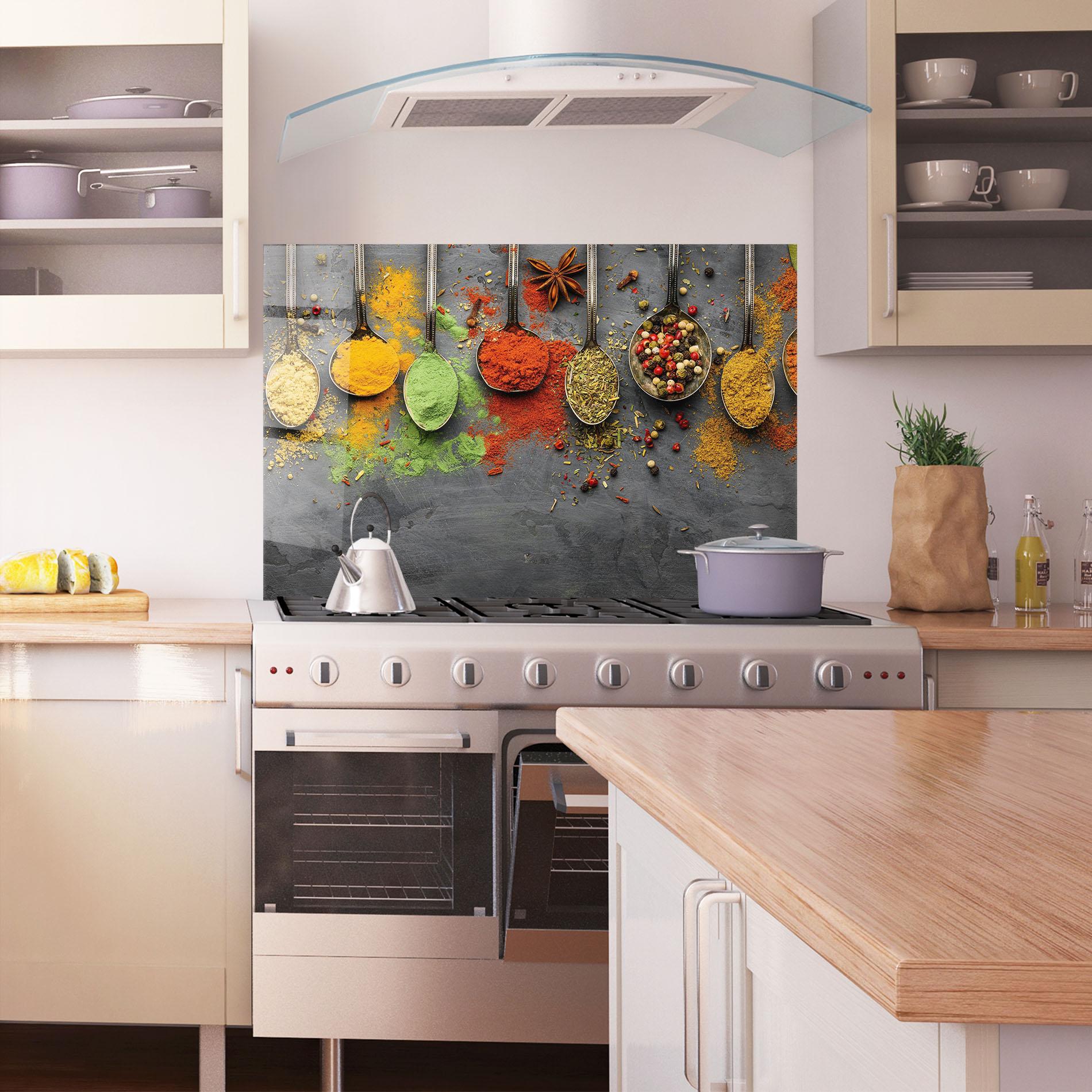 Konyhai üveg hátfal Various Seasonings mockup 1