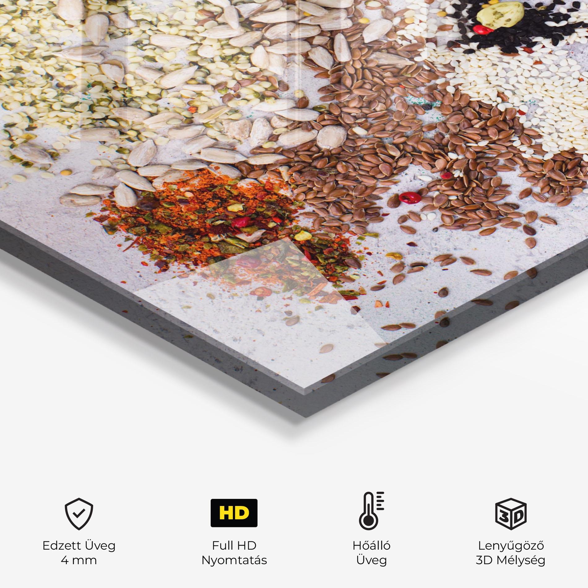 Konyhai üveg hátfal Different Seeds mockup 2