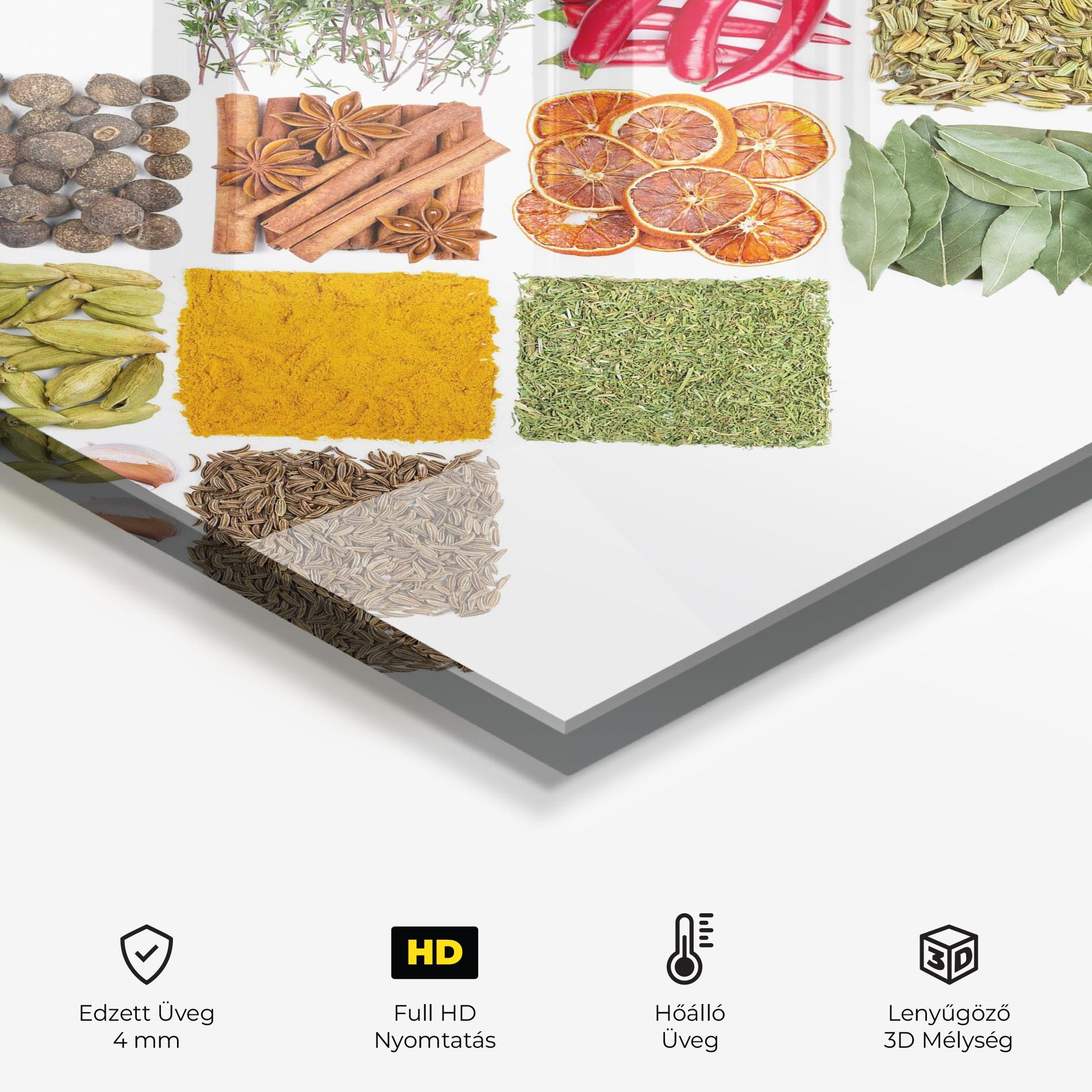 Konyhai üveg hátfal Horizontal Pattern Spices mockup 2