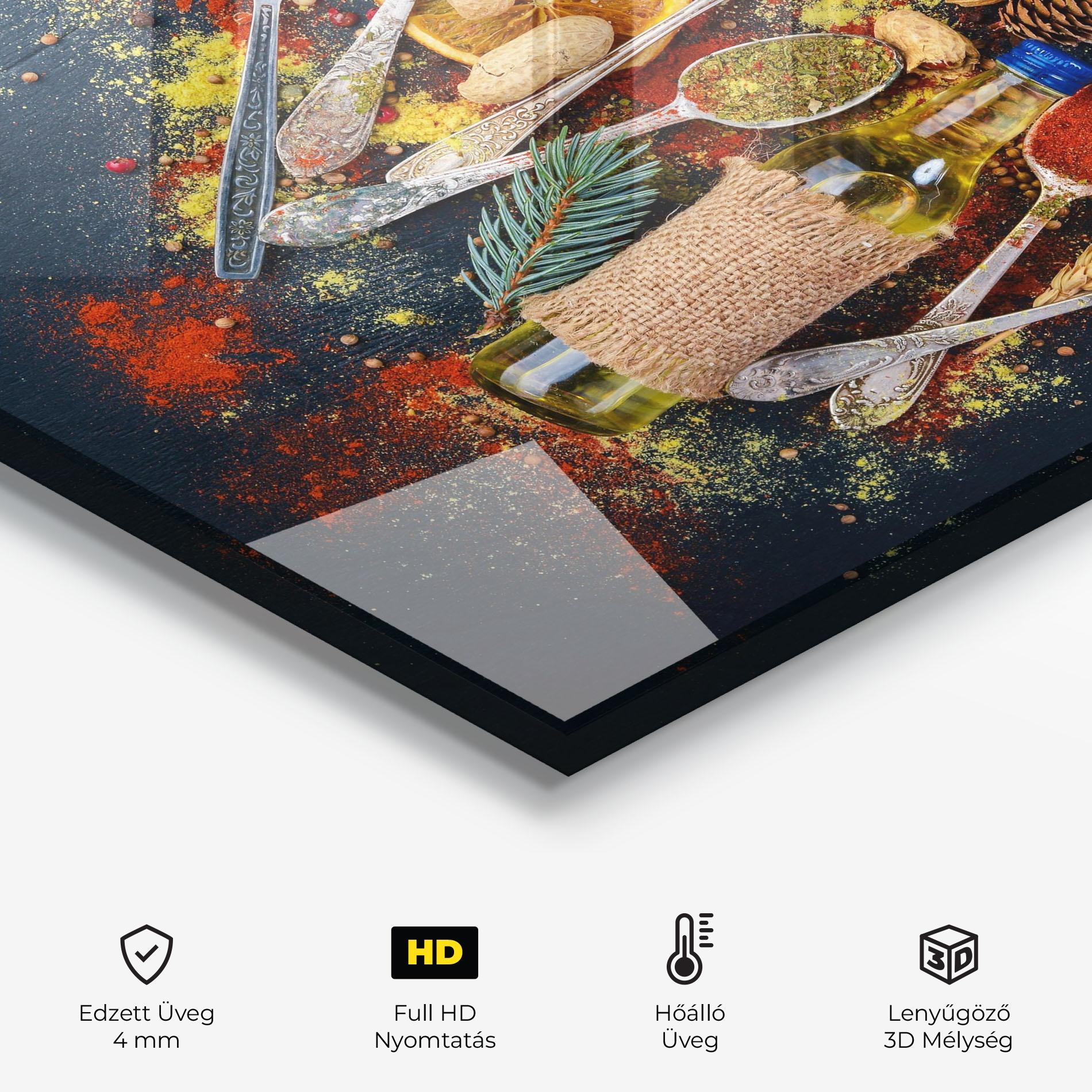 Konyhai üveg hátfal Indian Cuisine mockup 2