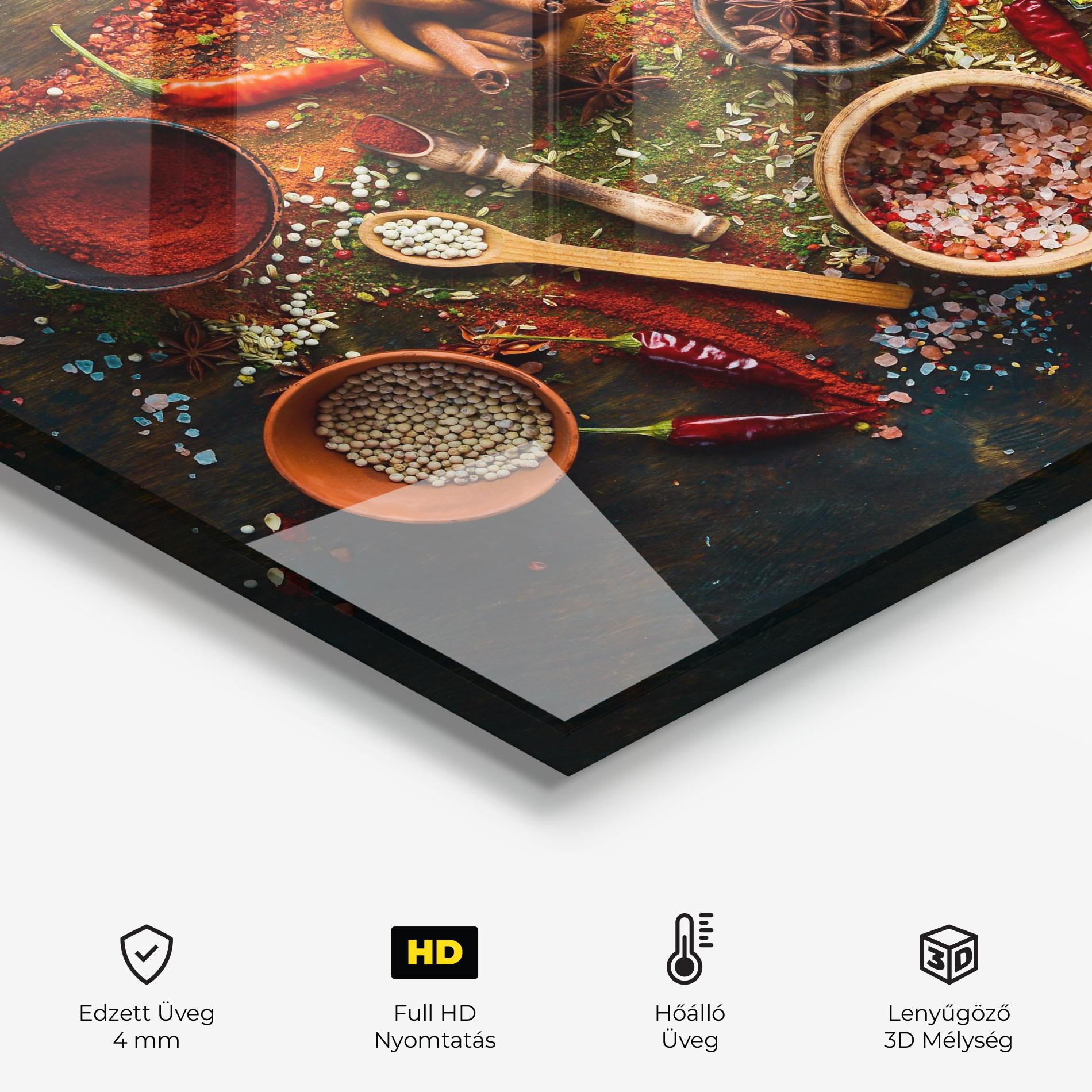 Konyhai üveg hátfal Seasonings Mix mockup 2