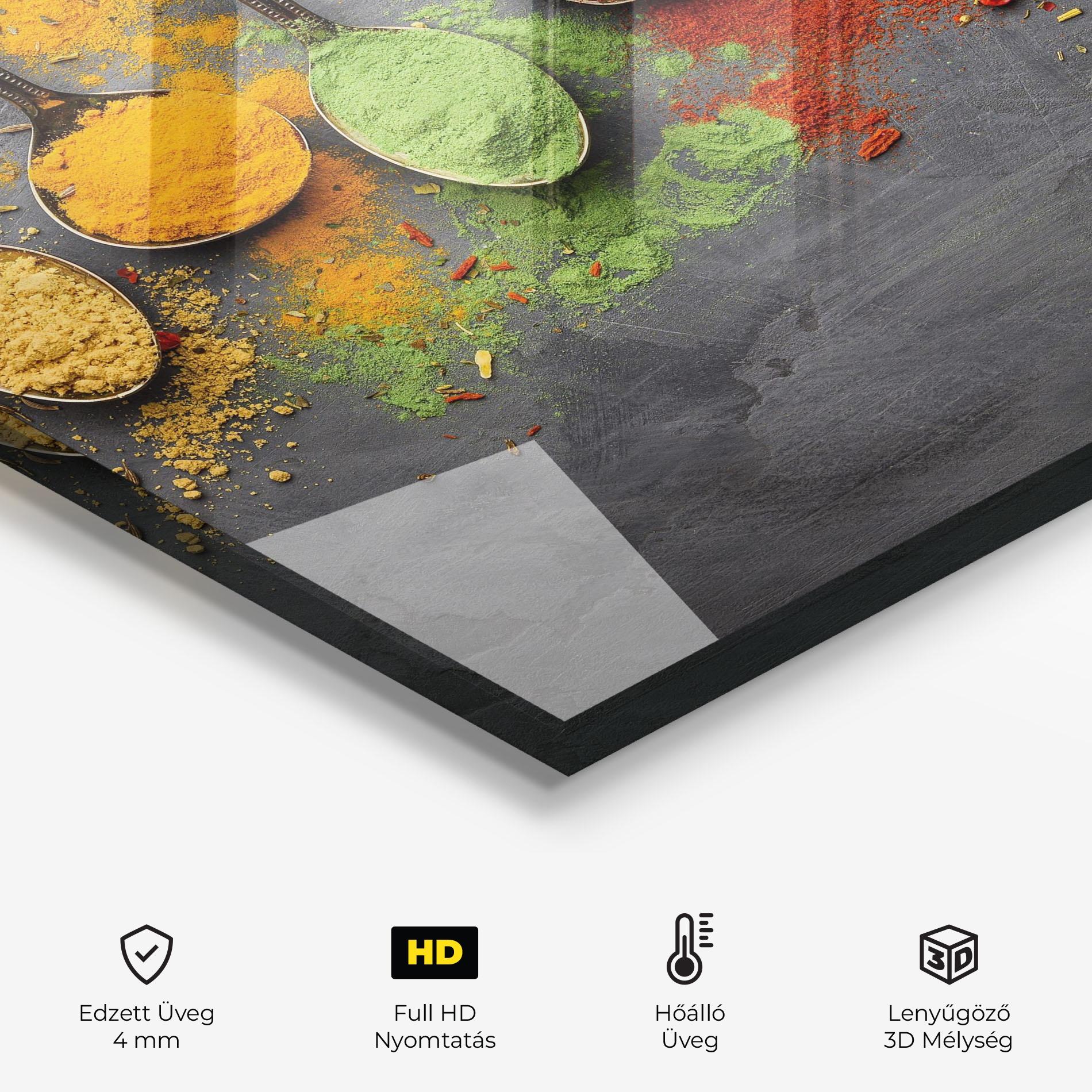 Konyhai üveg hátfal Various Seasonings mockup 2