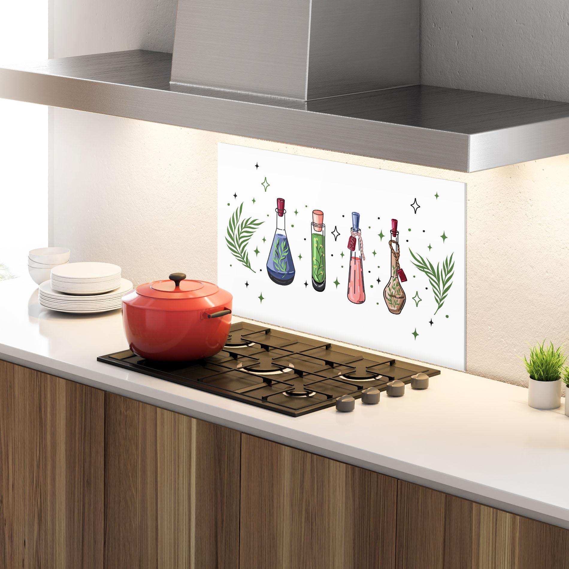 Konyhai üveg hátfal Herbs Liquid mockup 4
