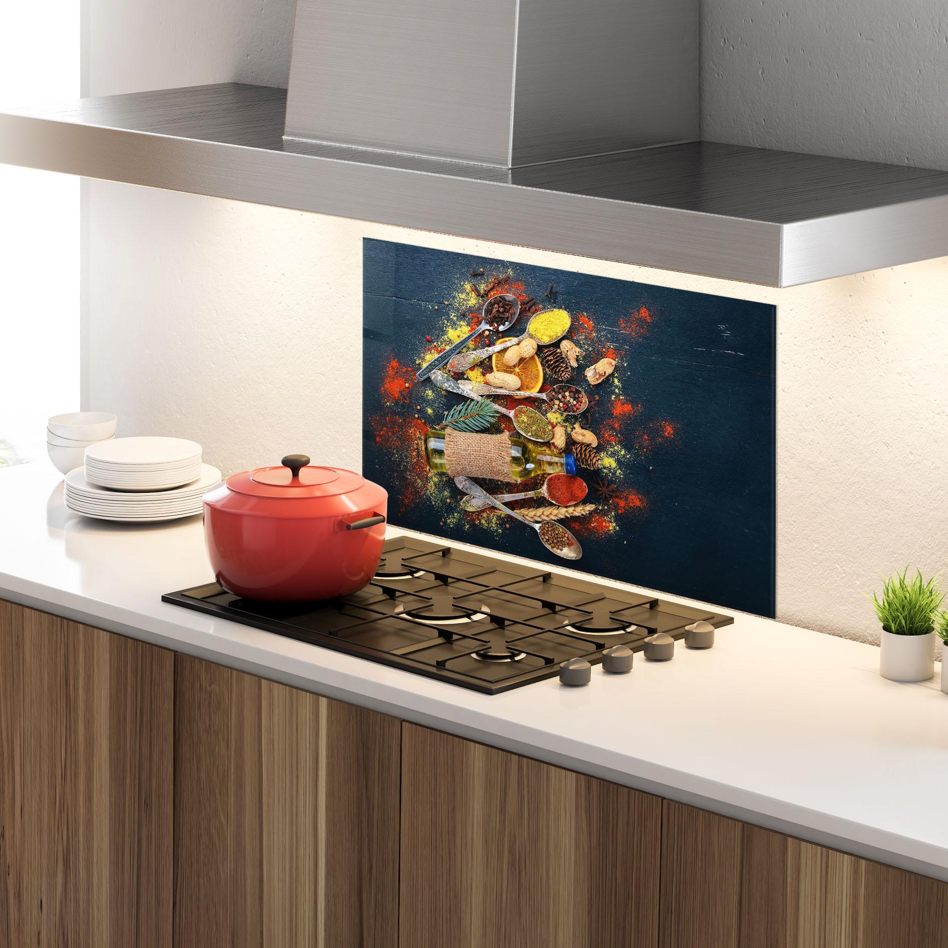 Konyhai üveg hátfal Indian Cuisine mockup 4