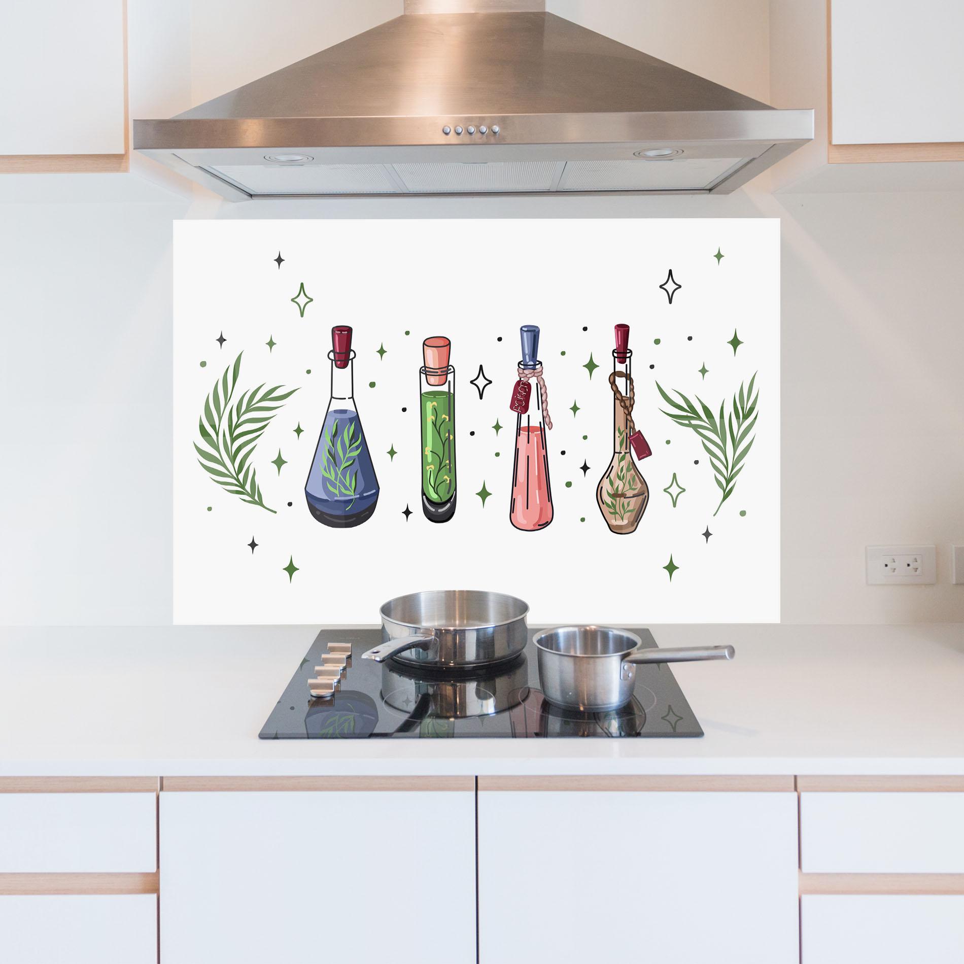 Konyhai üveg hátfal Herbs Liquid mockup 5
