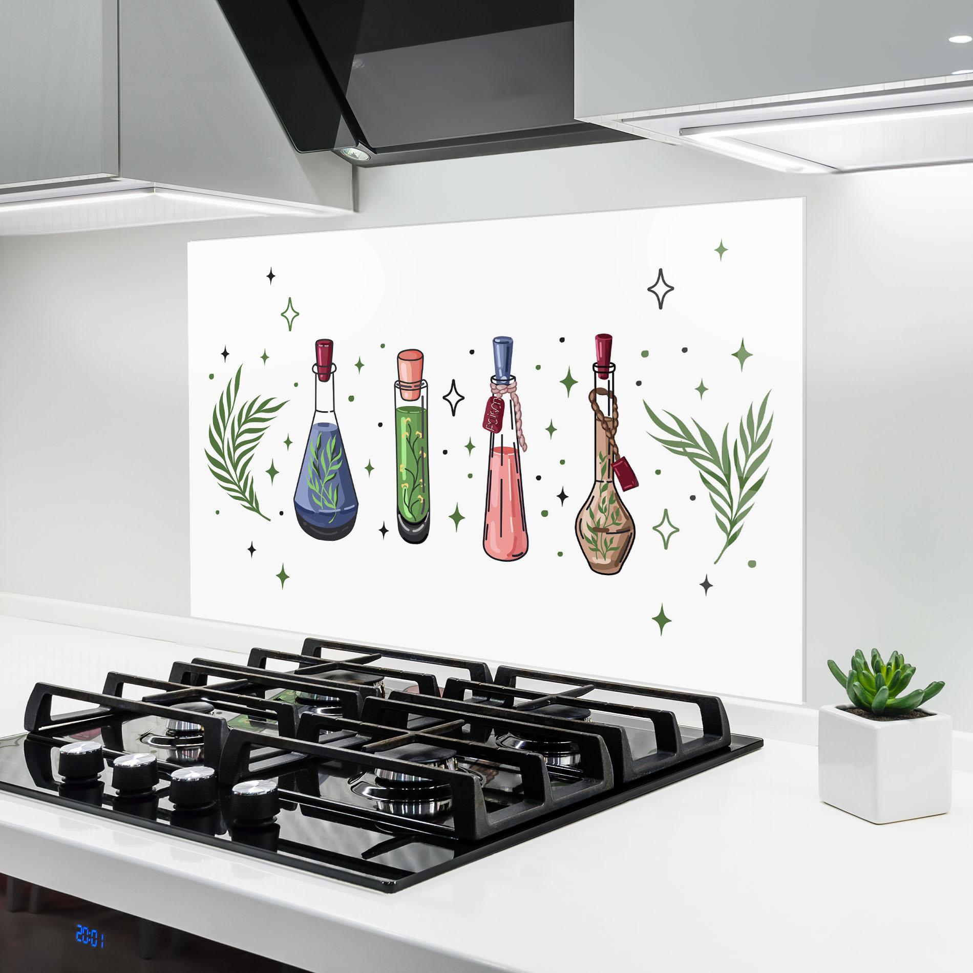 Konyhai üveg hátfal Herbs Liquid mockup 6