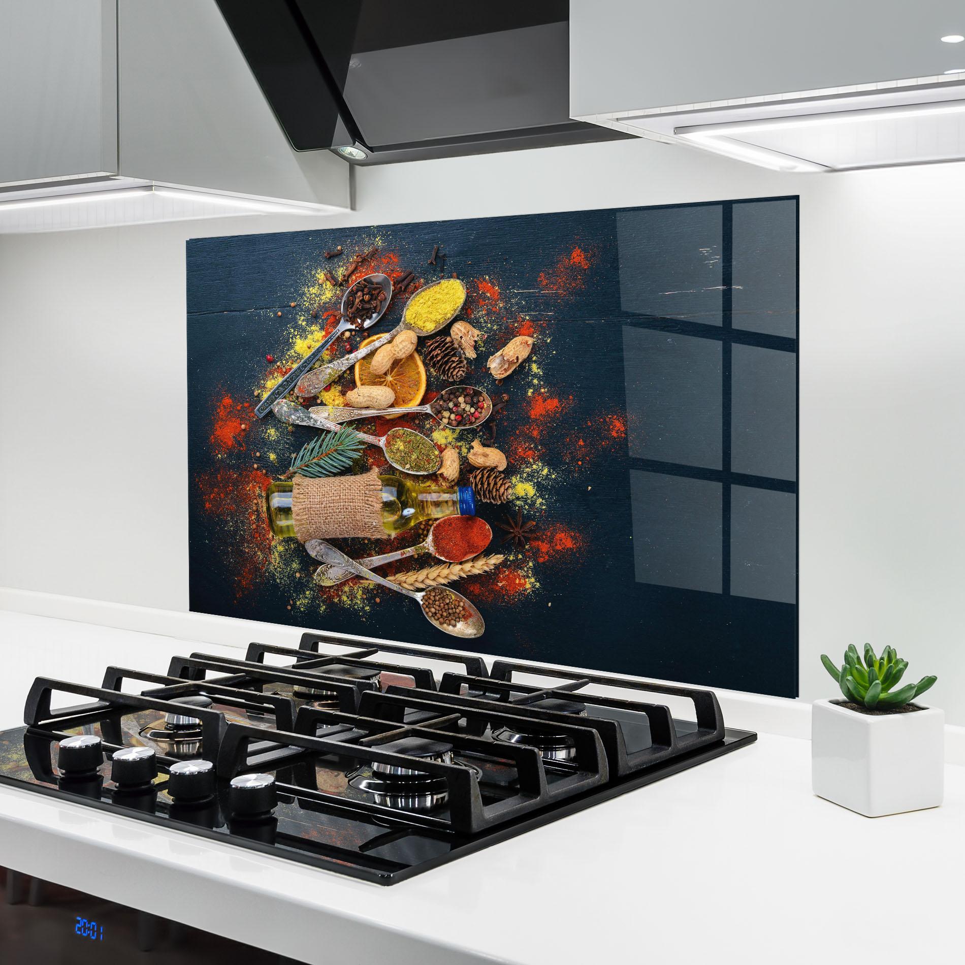 Konyhai üveg hátfal Indian Cuisine mockup 6