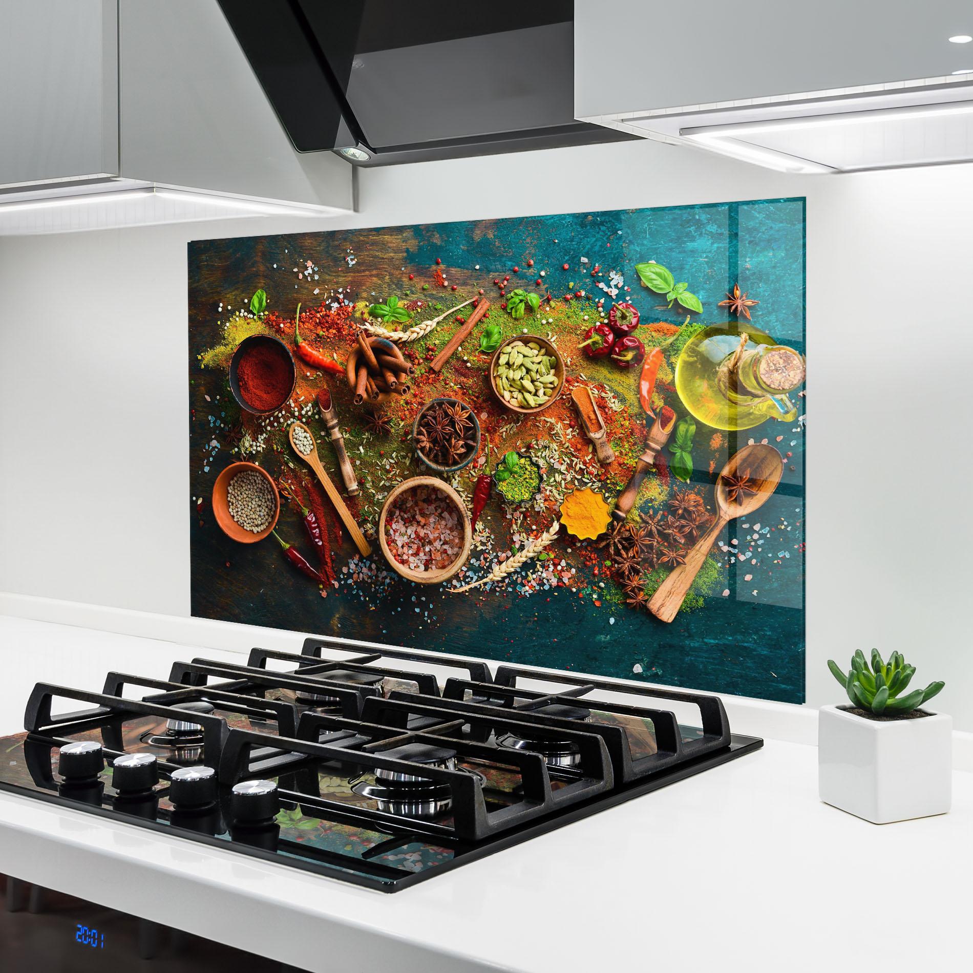 Konyhai üveg hátfal Seasonings Mix mockup 6
