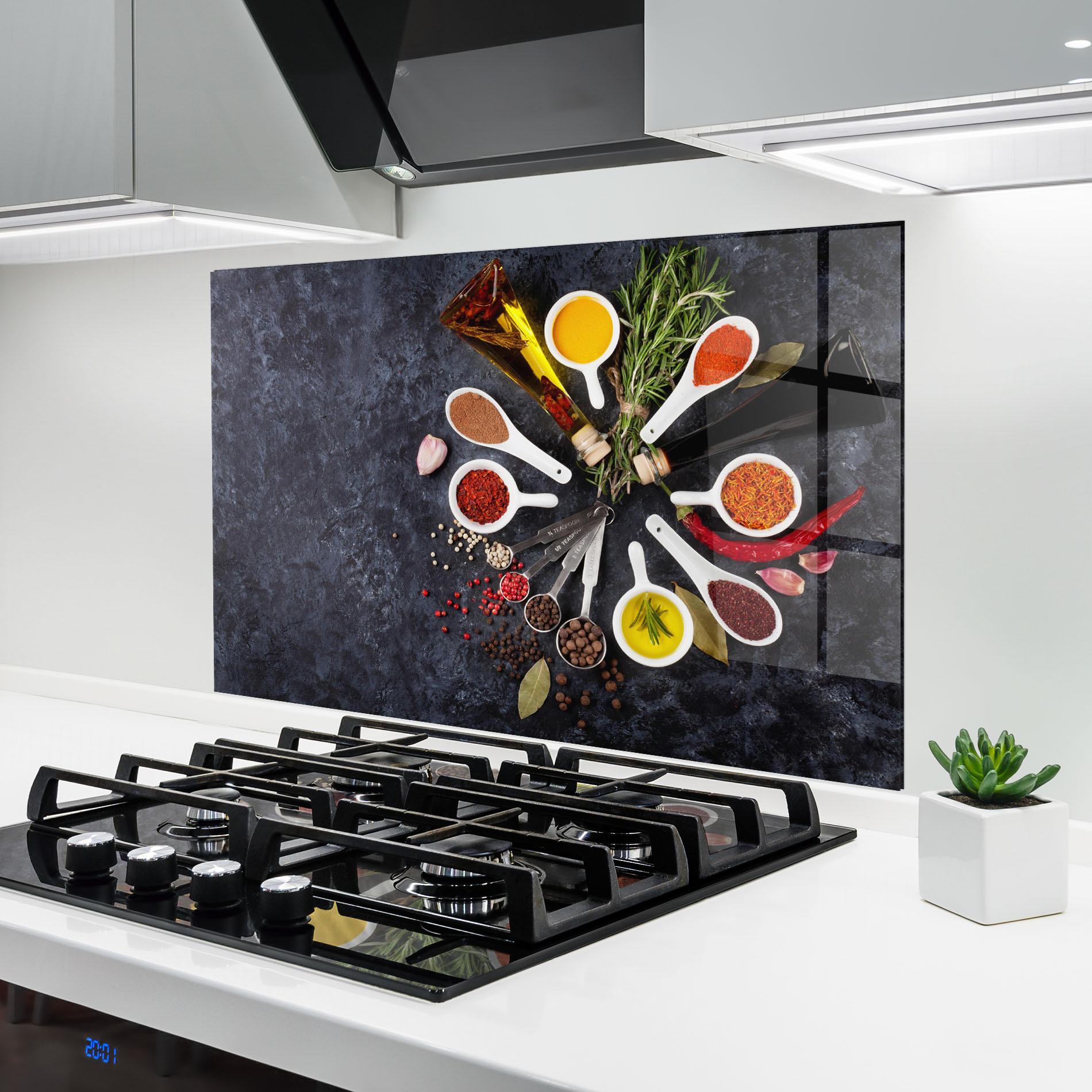 Konyhai üveg hátfal Spices mockup 6