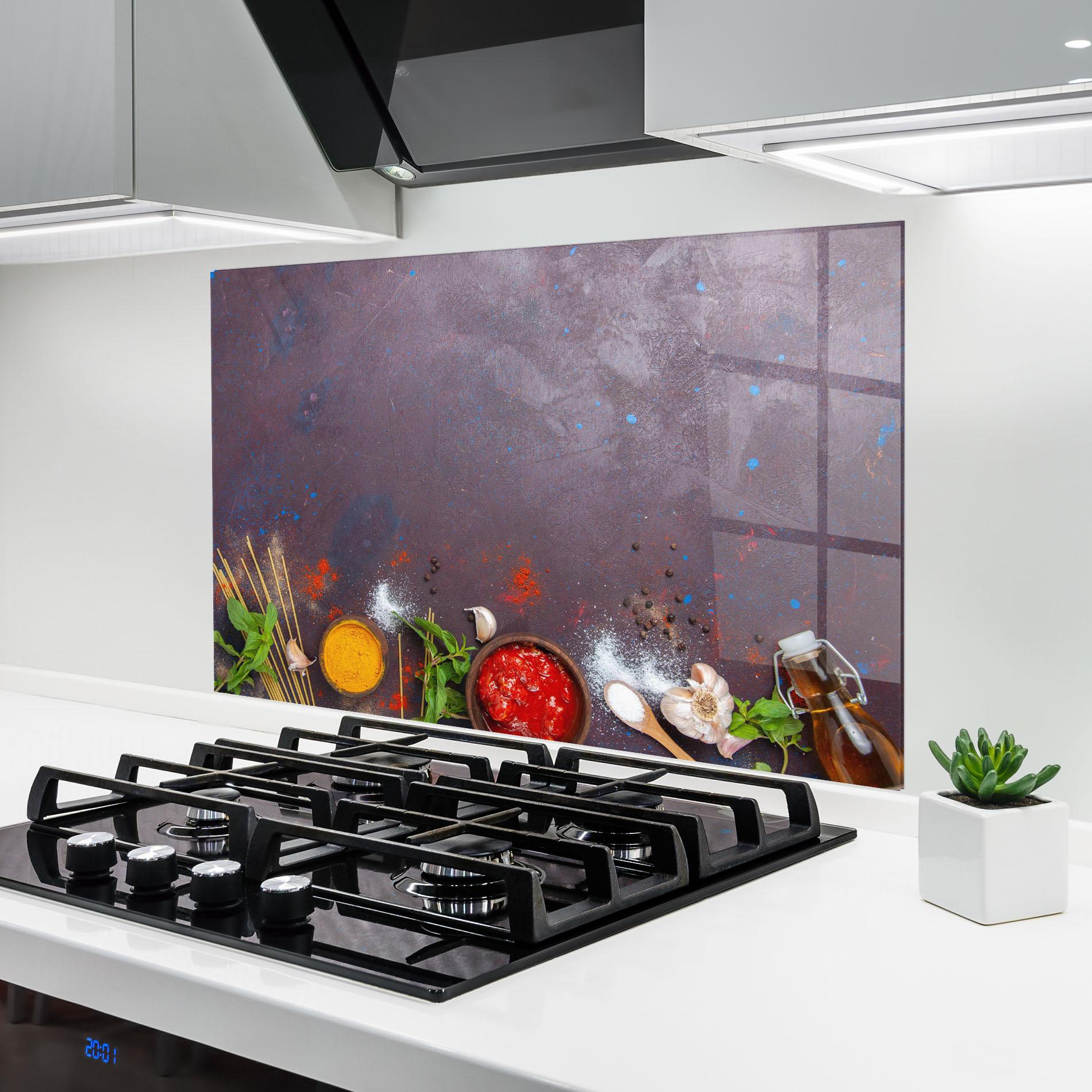 Konyhai üveg hátfal Tomato Sauce mockup 6