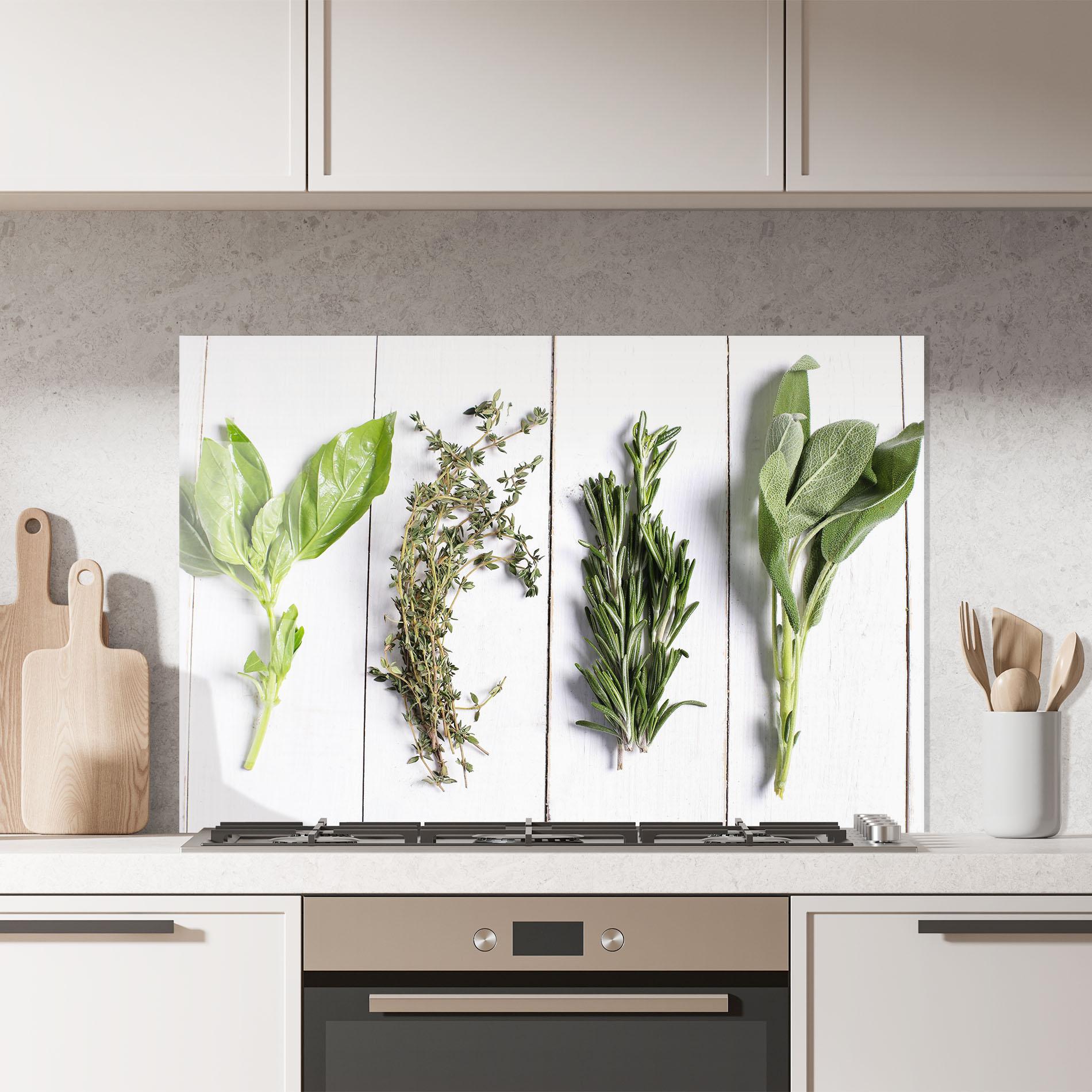 Konyhai üveg hátfal Different Herbs mockup 7