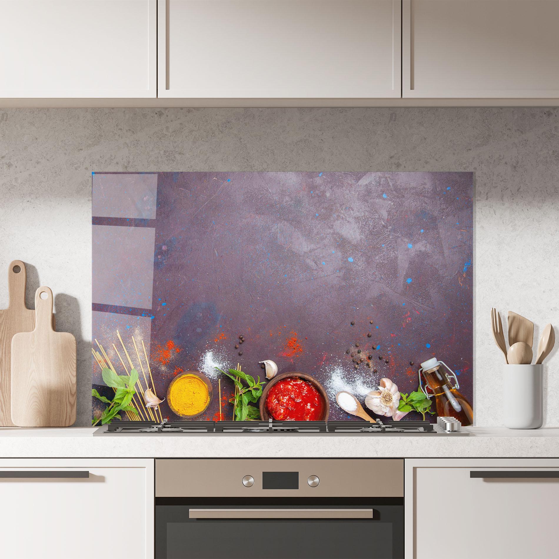 Konyhai üveg hátfal Tomato Sauce mockup 7