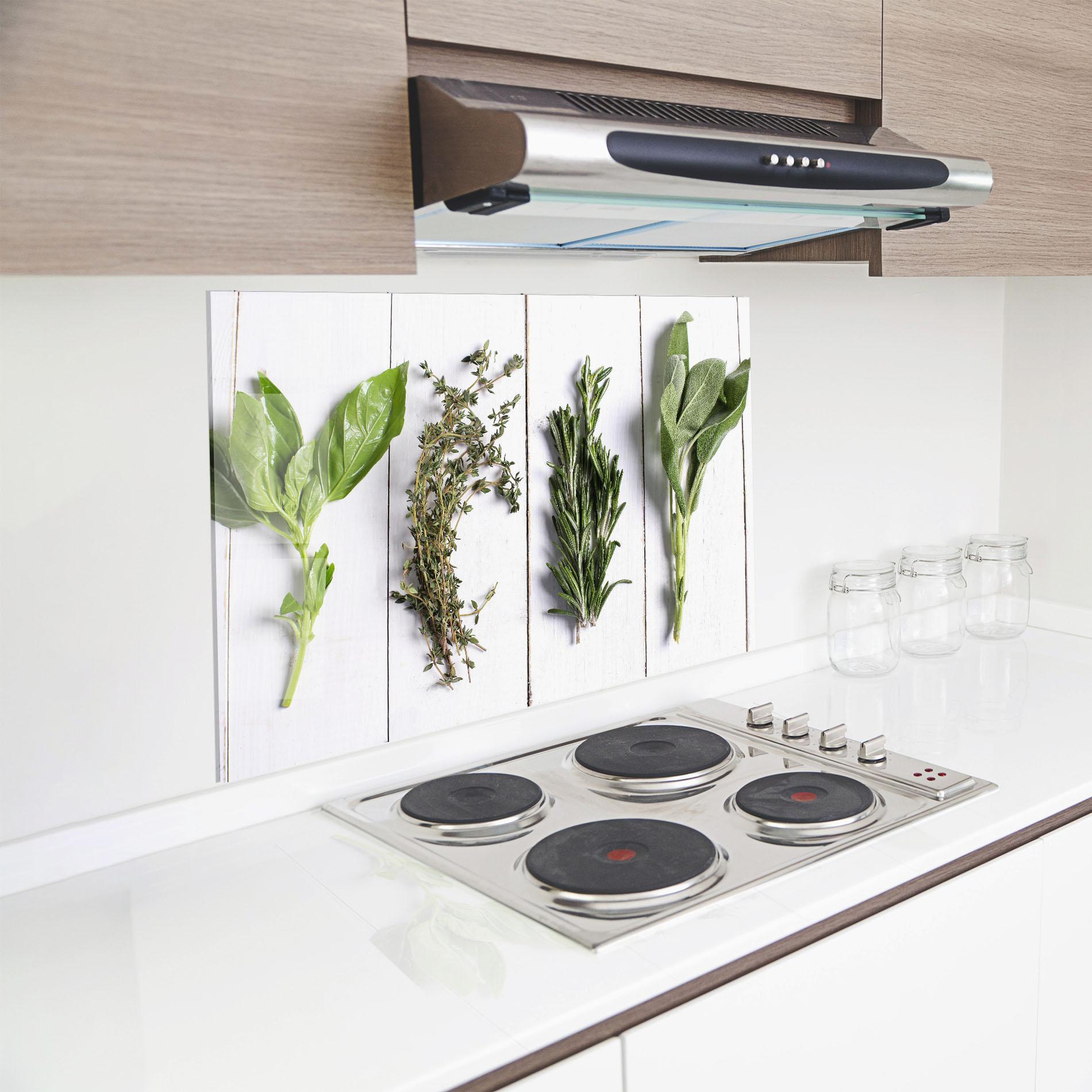 Konyhai üveg hátfal Different Herbs mockup 8
